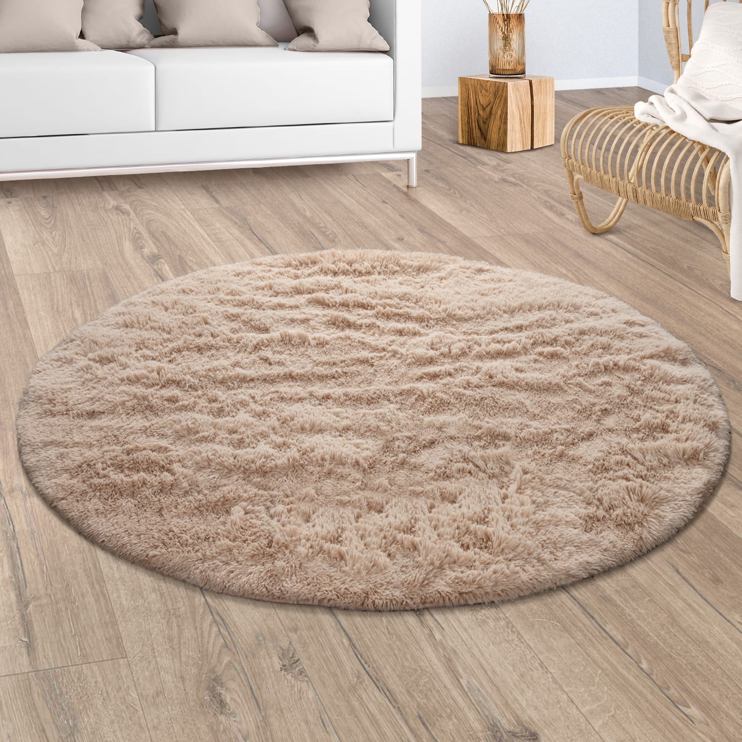 Hochflorteppich Silky Beige