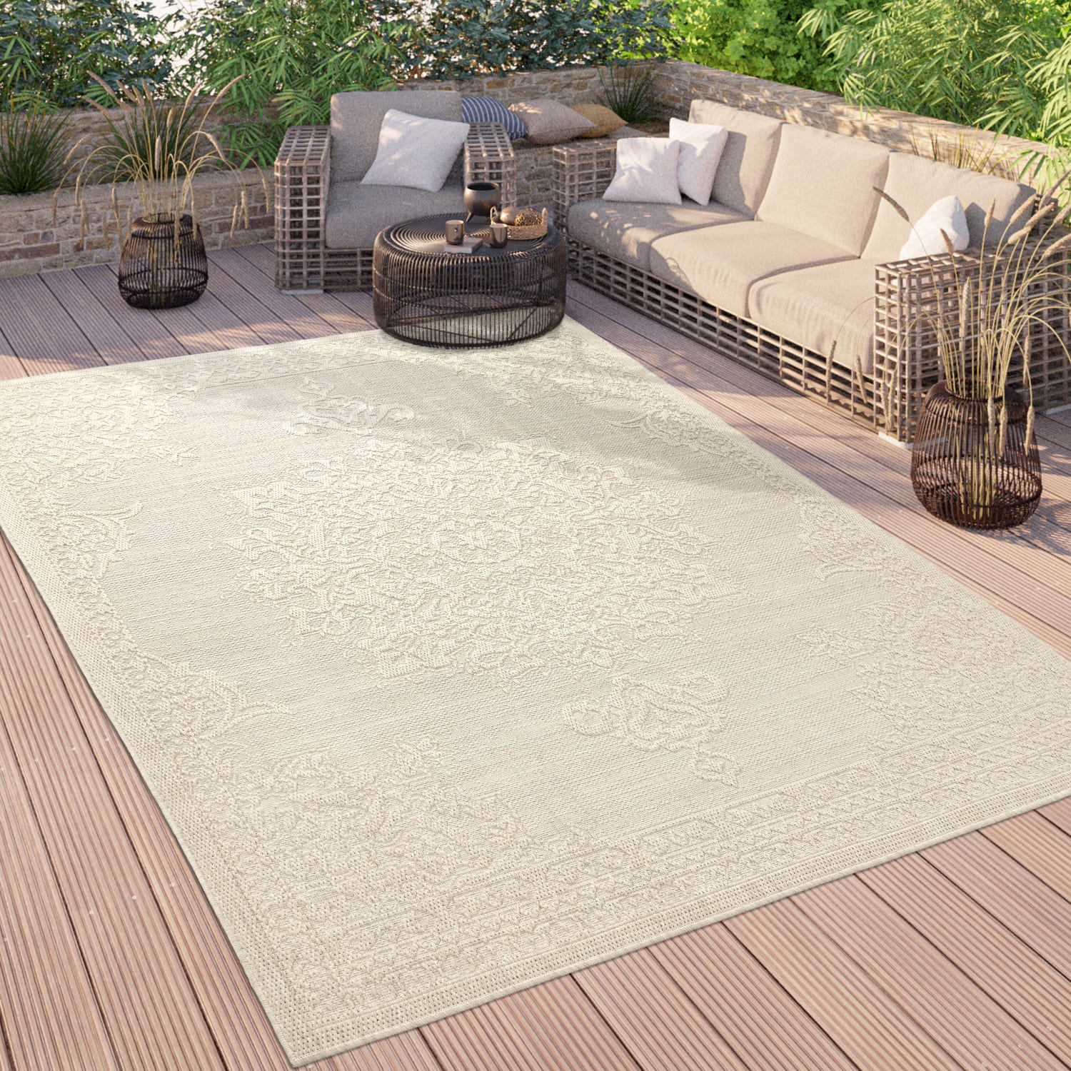 In- & Outdoor-Teppich Rimini Creme