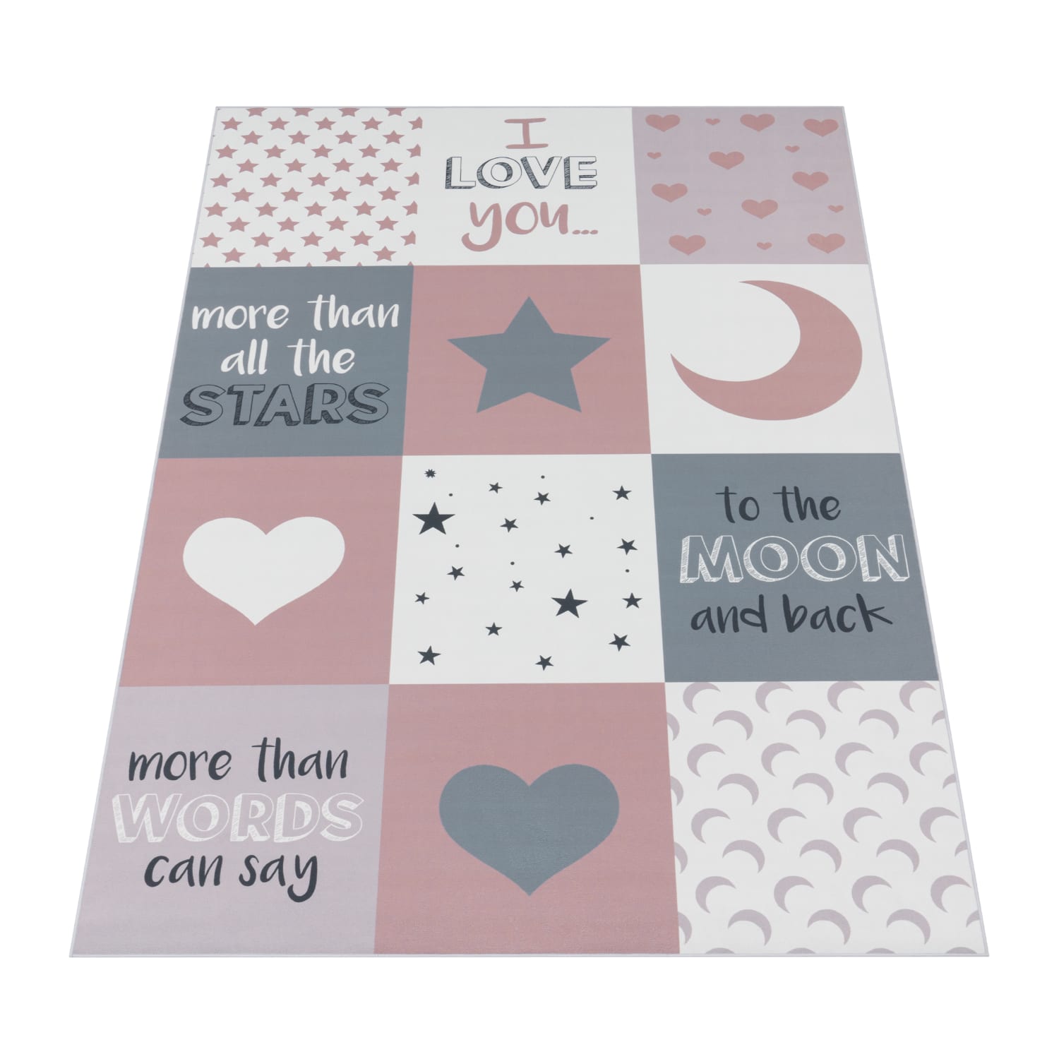 Kinderteppich waschbar Aleyna Pink