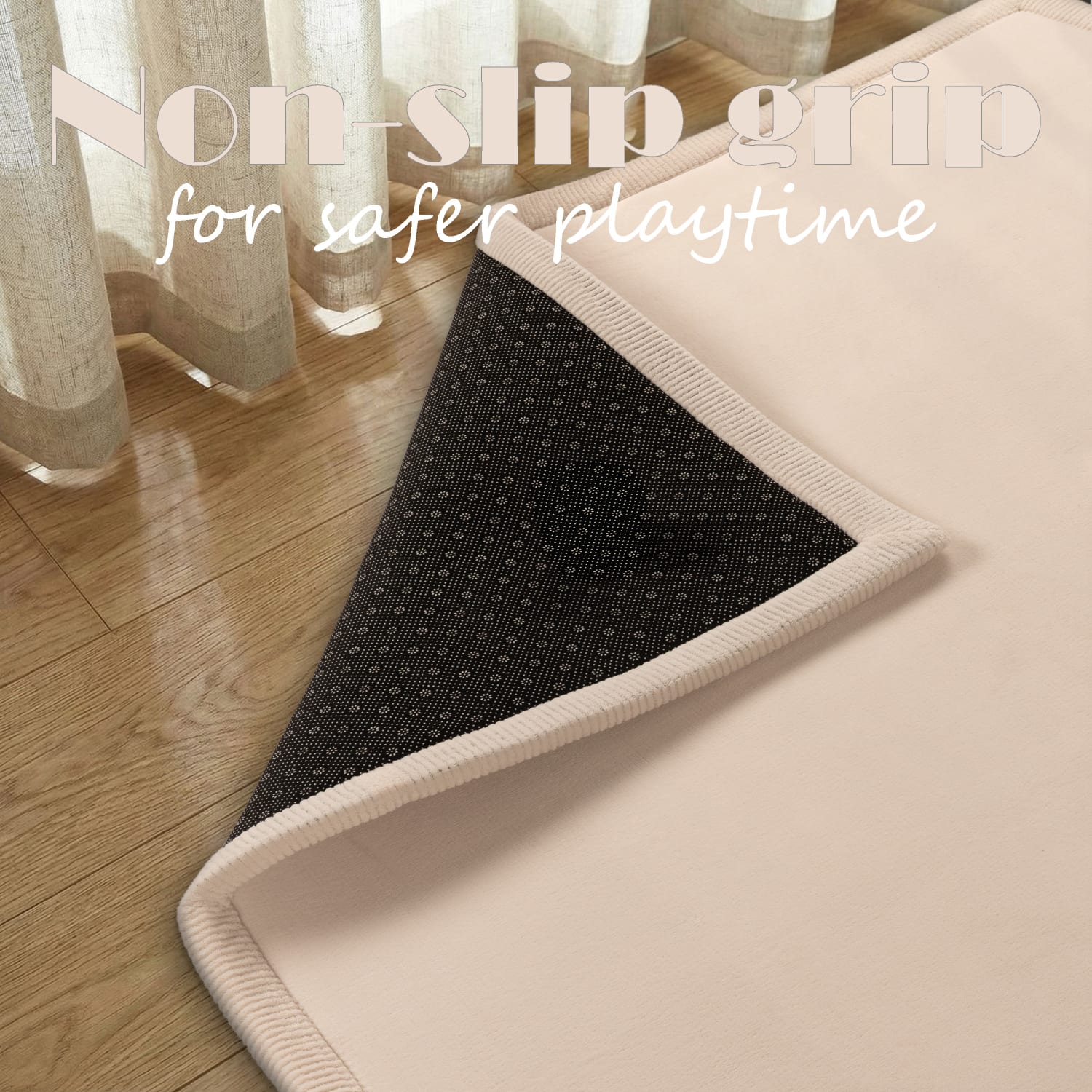 Kinderteppich waschbar Tatami Creme