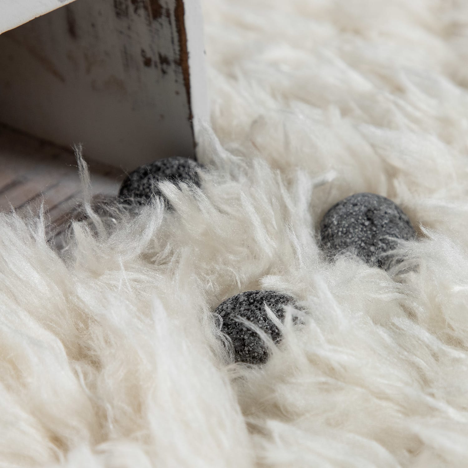 Hochflorteppich Girona Weiß