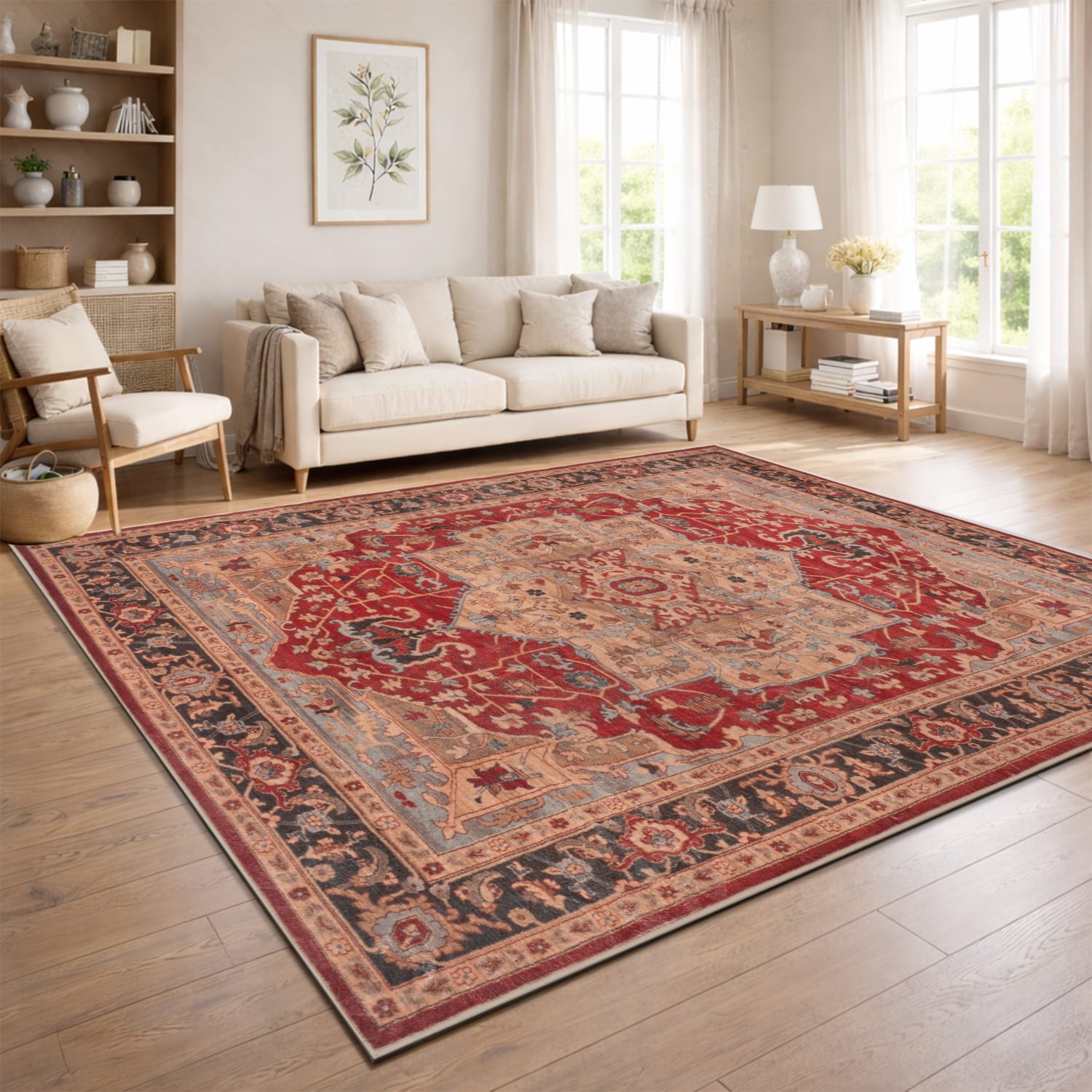 Teppich waschbar Semer Rot