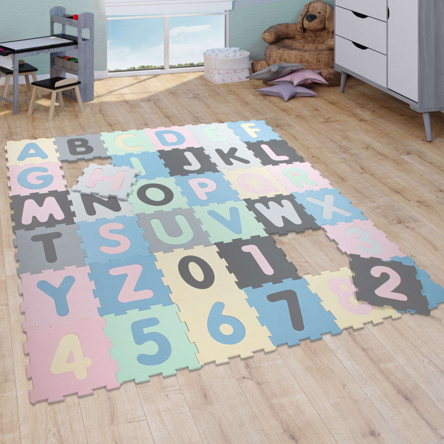 Puzzlematte Puzzle Mehrfarbig