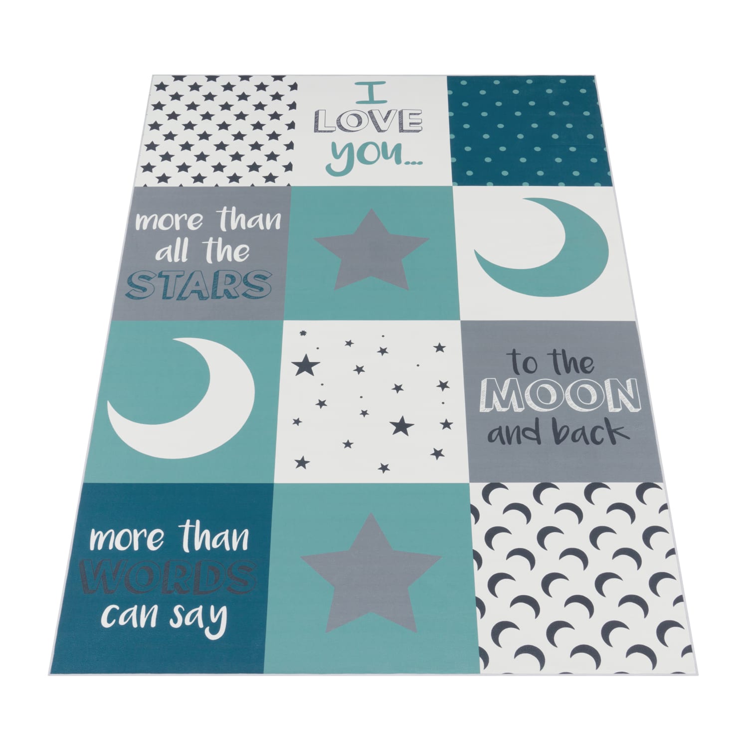 Kinderteppich waschbar Aleyna Türkis