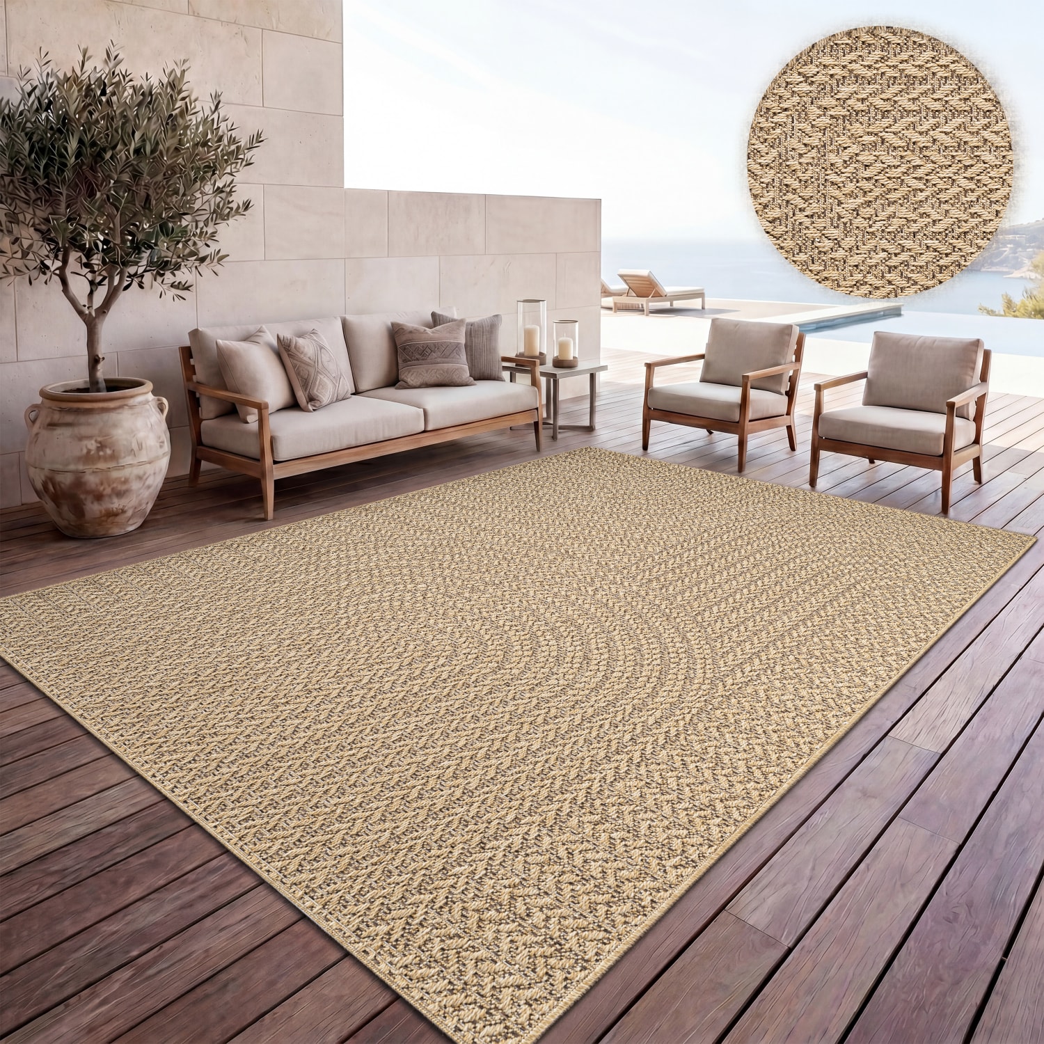 In- & Outdoor-Teppich Waregem Beige