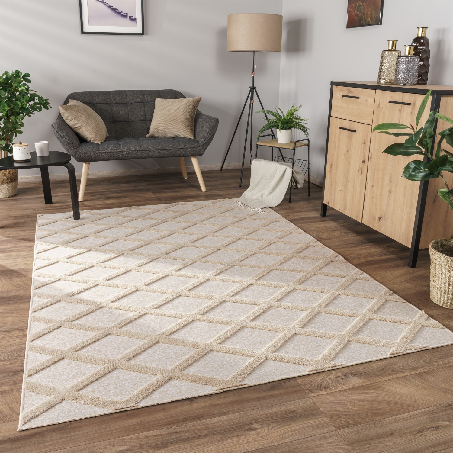 Teppich waschbar Utrecht | Beige | 230x340 cm