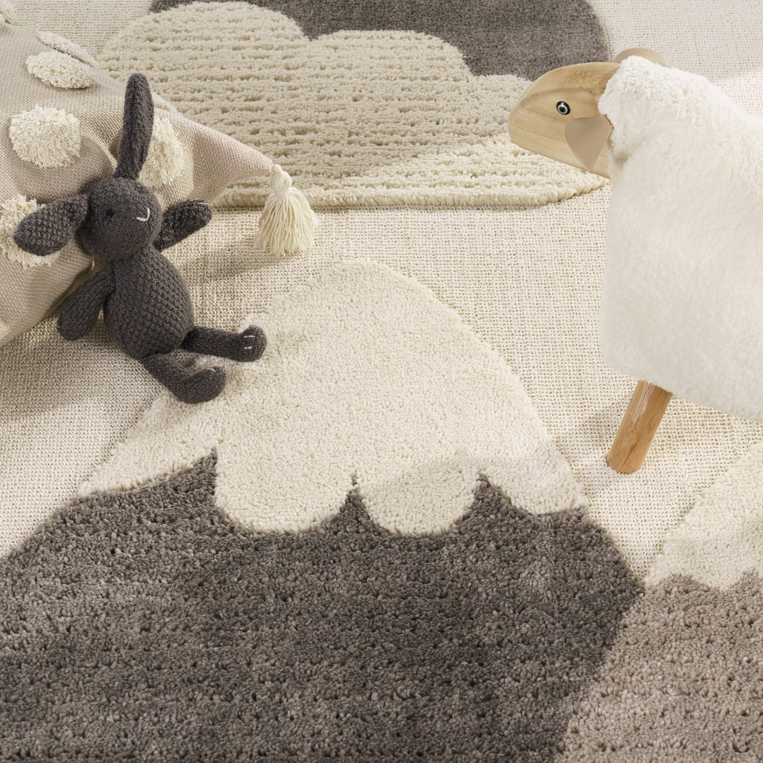 Kinder-Teppich Togo Creme