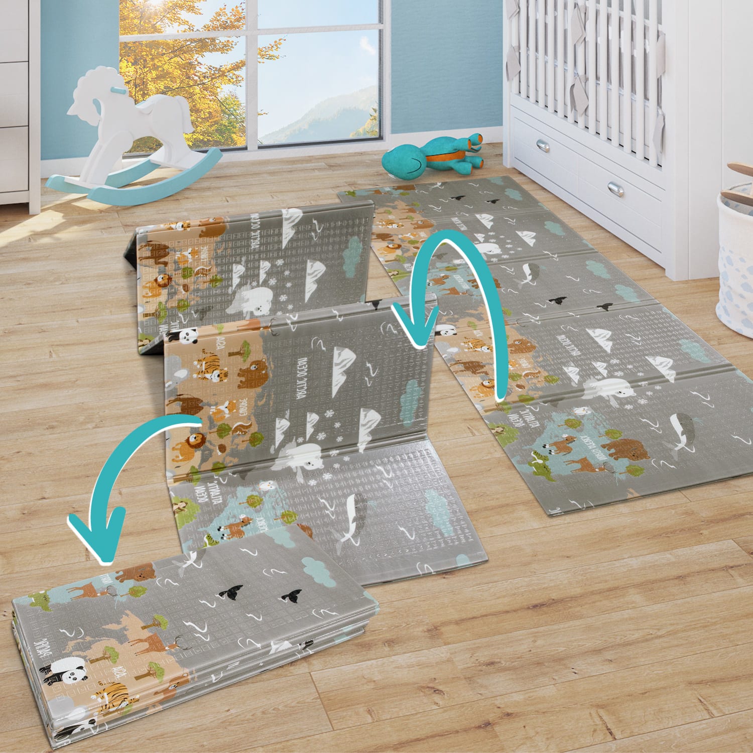 Spielteppich faltbar Folding Mat Mehrfarbig