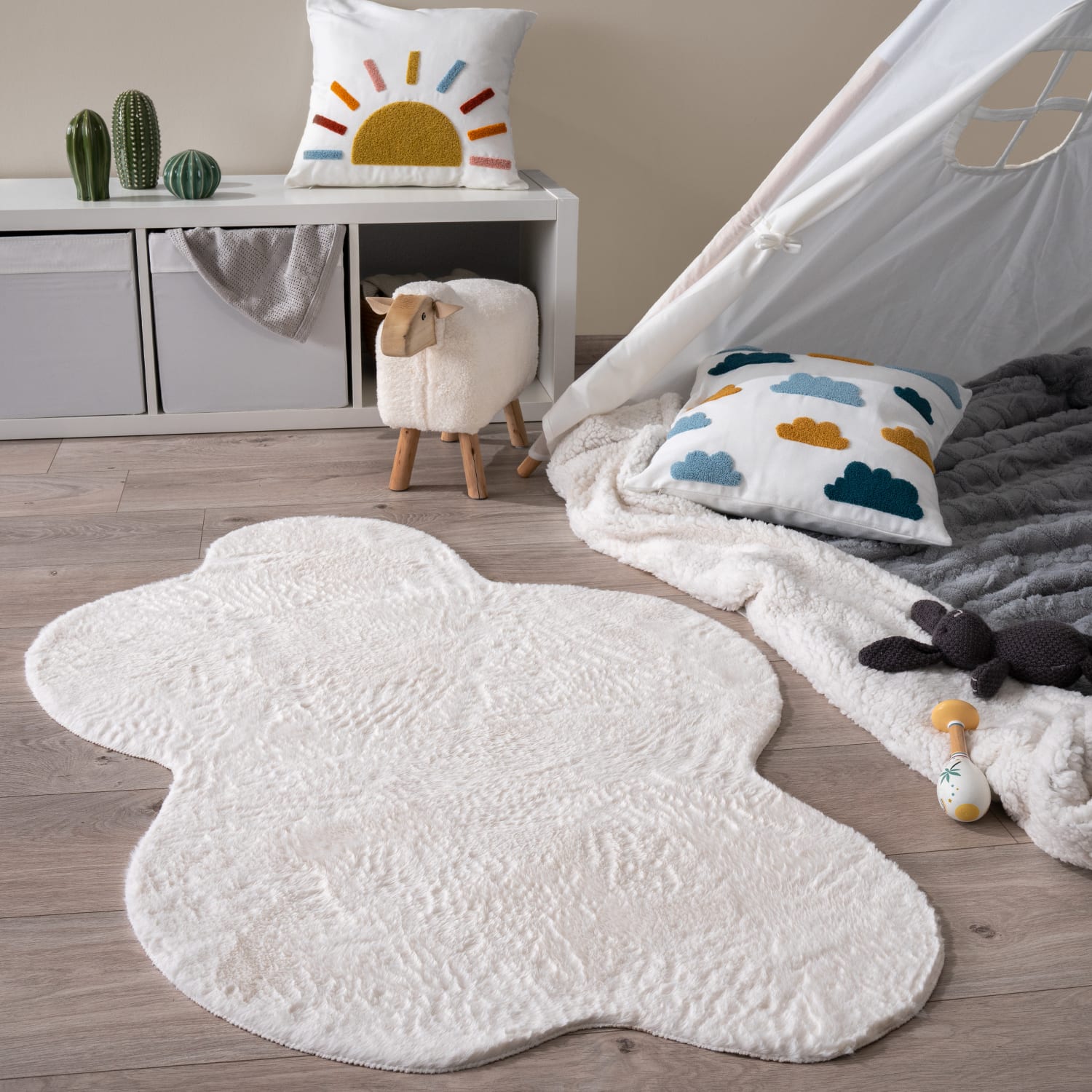 Fell-teppich Pelt | Creme | 140x200 cm Fell-Form