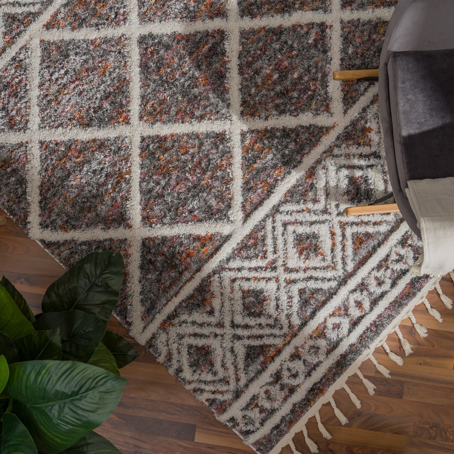 Hochflorteppich Monza Mehrfarbig