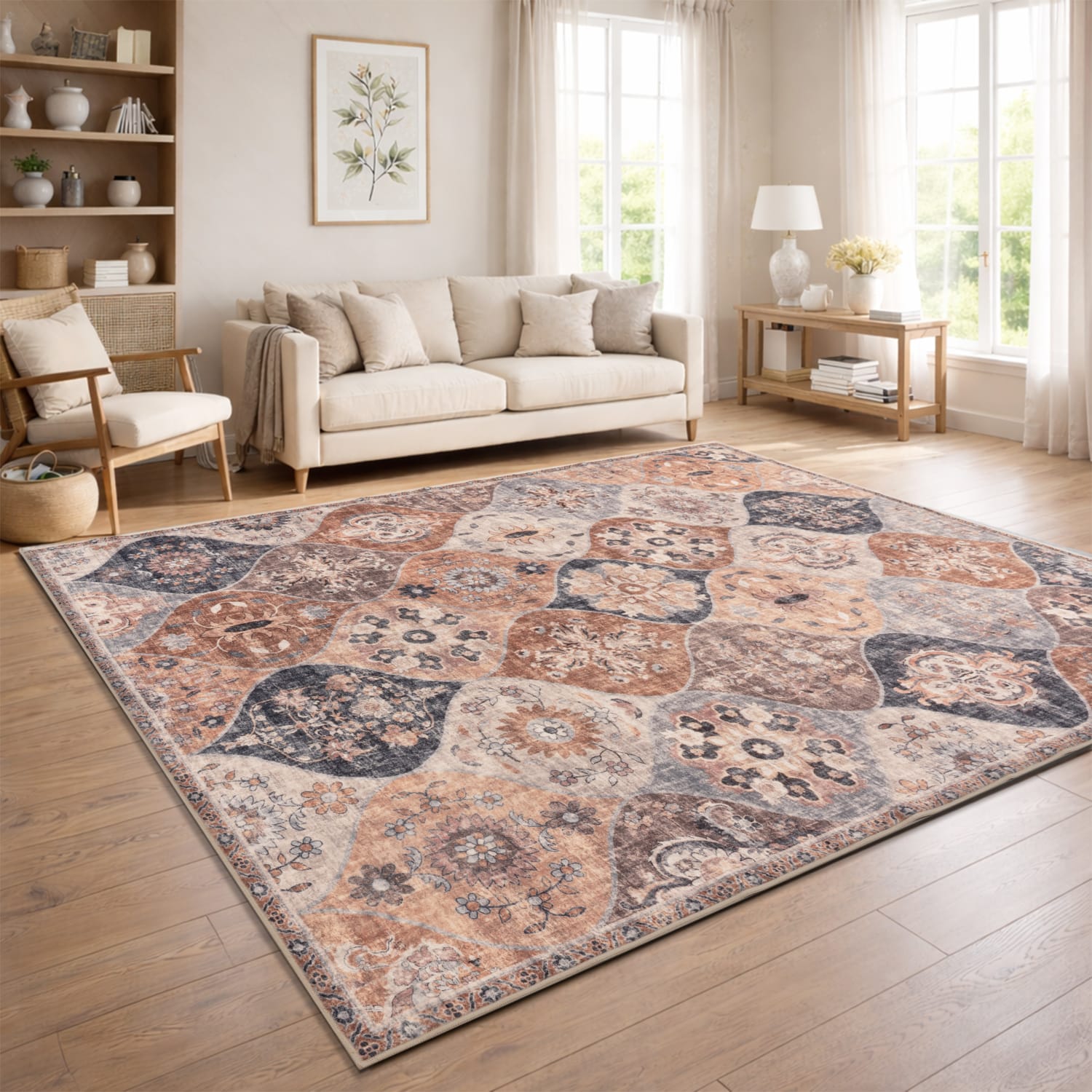 Teppich waschbar Semer | Beige | 240x340 cm
