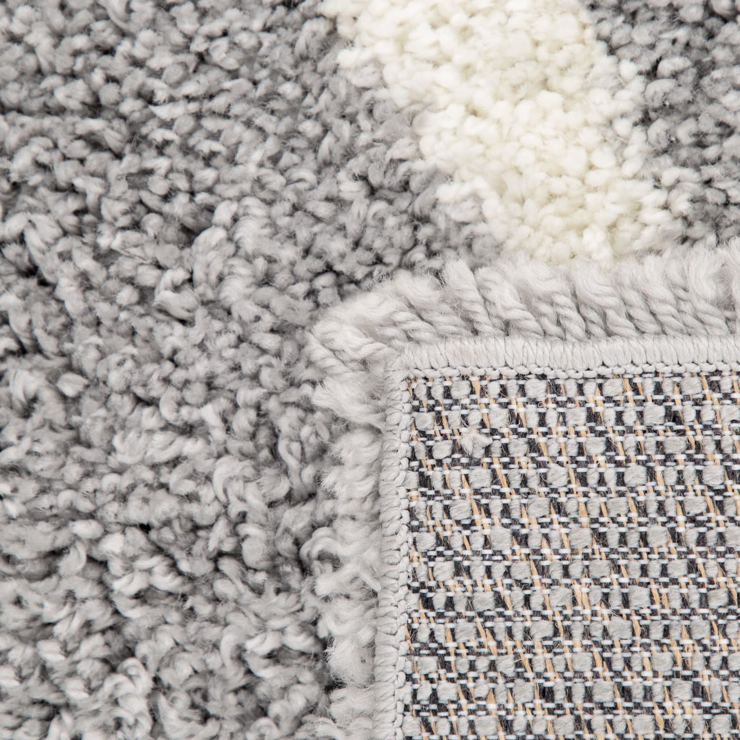 Hochflorteppich Arezzo Grau-Weiß