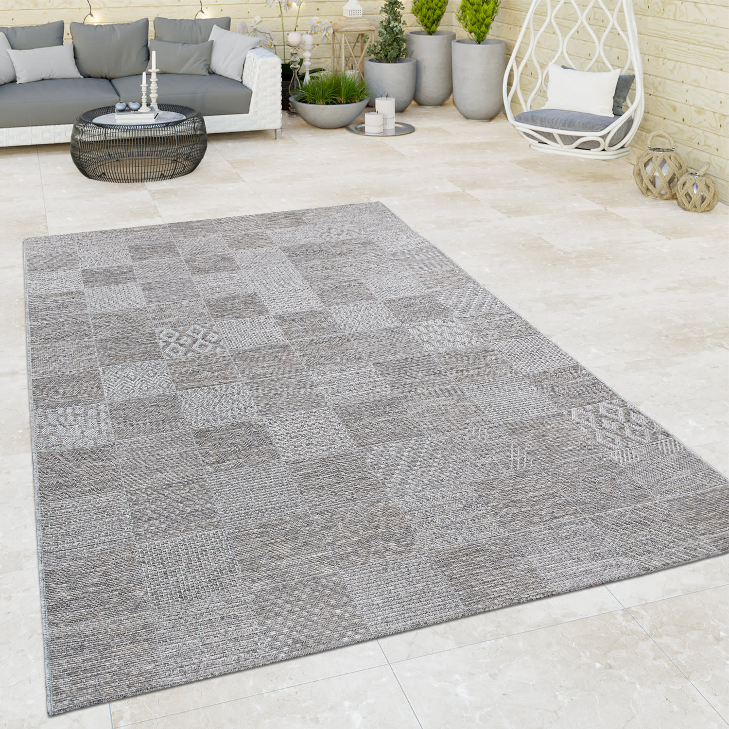 In- & Outdoor-Teppich Vermont Grau-Beige