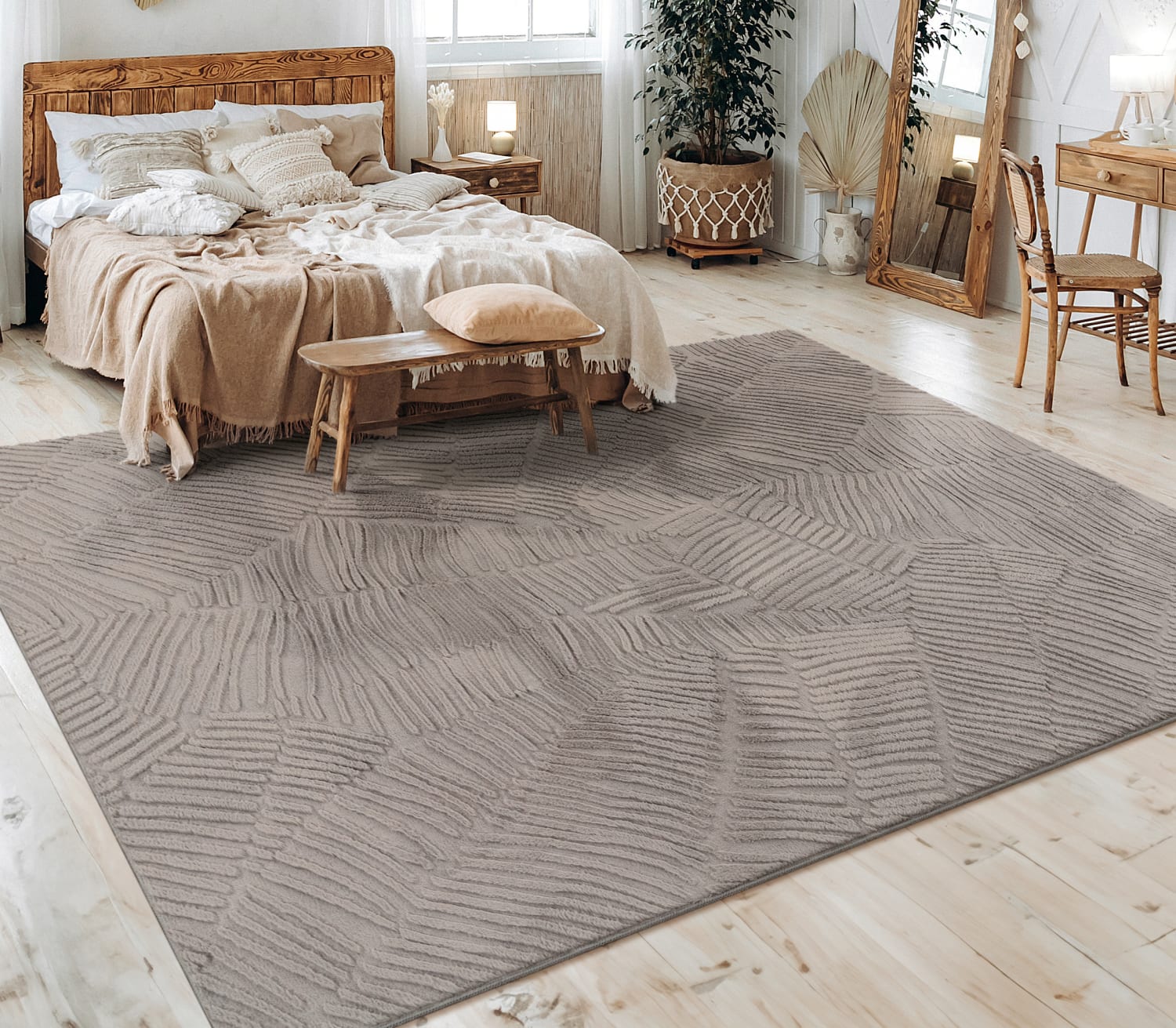 Fell-Teppich Lelystad Grau