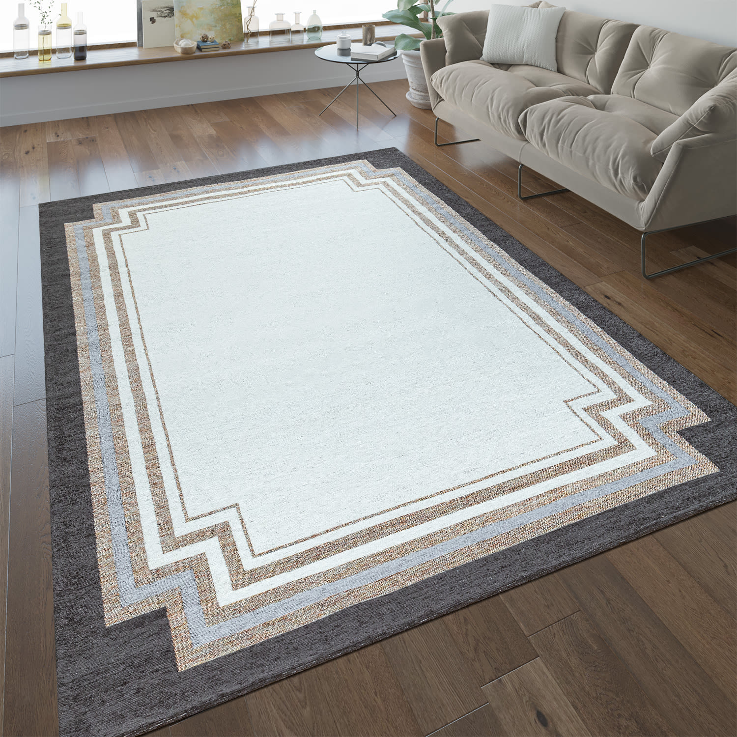Flachgeweber Teppich Mariba Beige