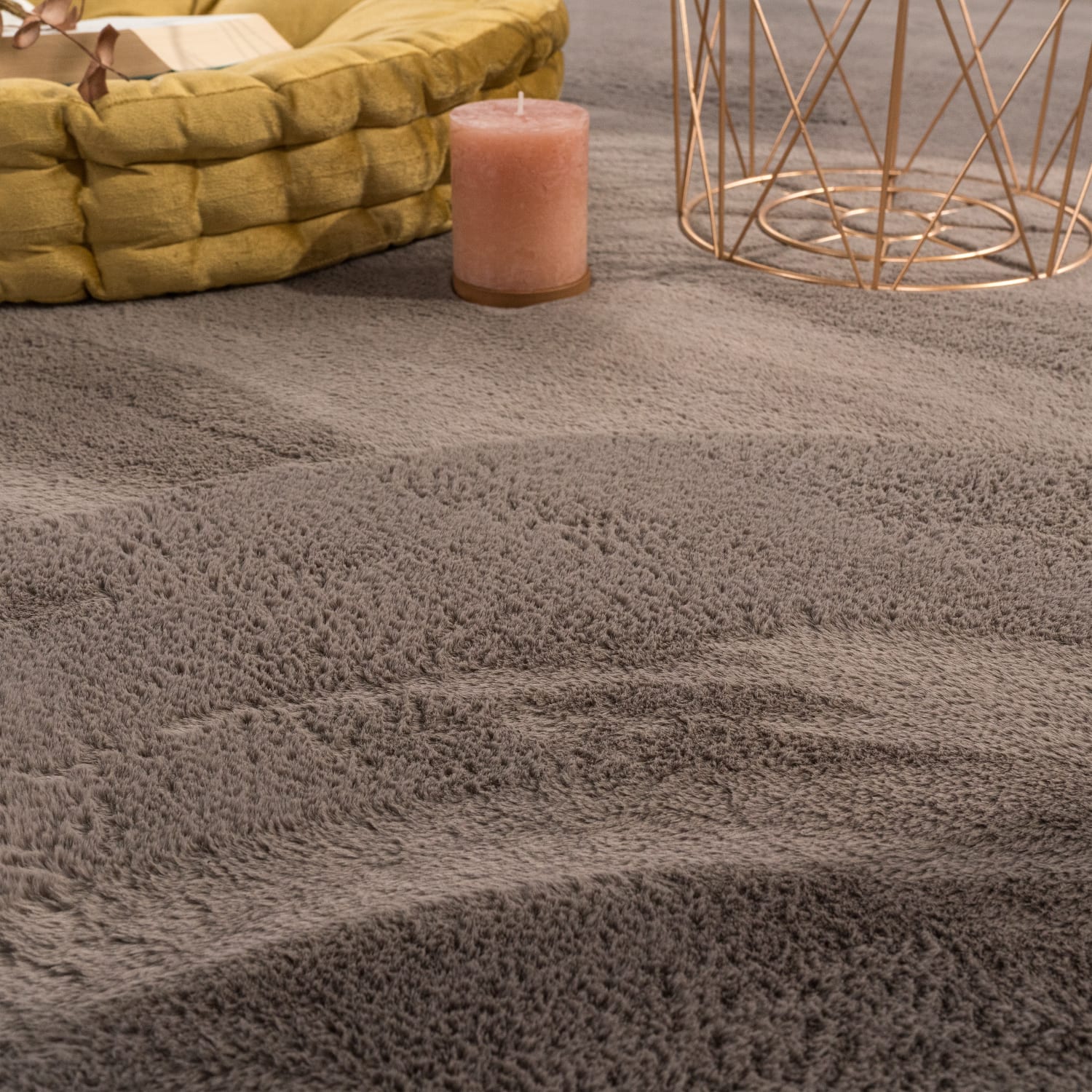 Flauschteppich Soft Taupe