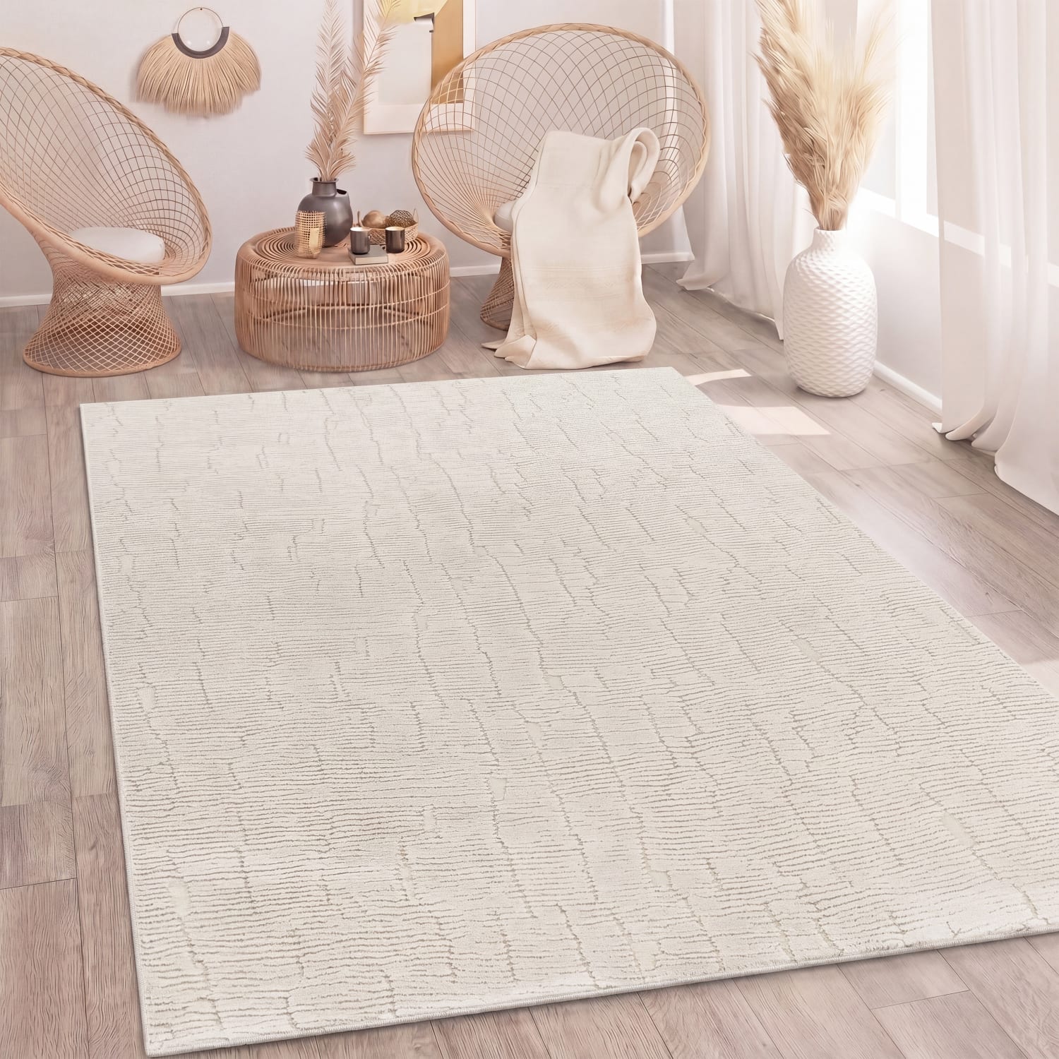 Moderner-Teppich Tokio Creme
