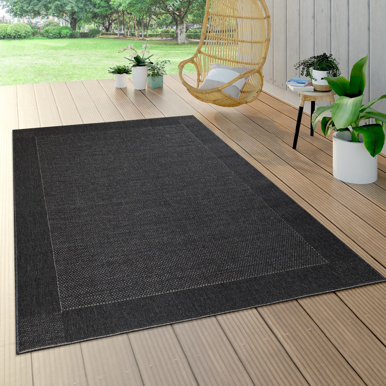 In- & Outdoor-Teppich Waregem Schwarz