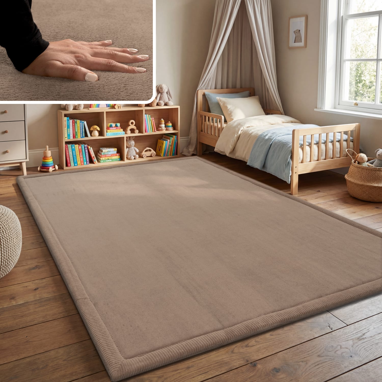 Kinderteppich waschbar Tatami Beige