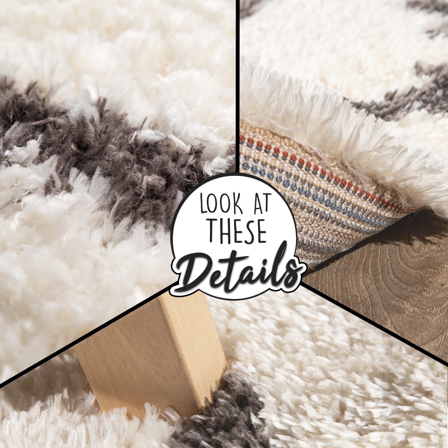 Hochflorteppich Maghreb Grau