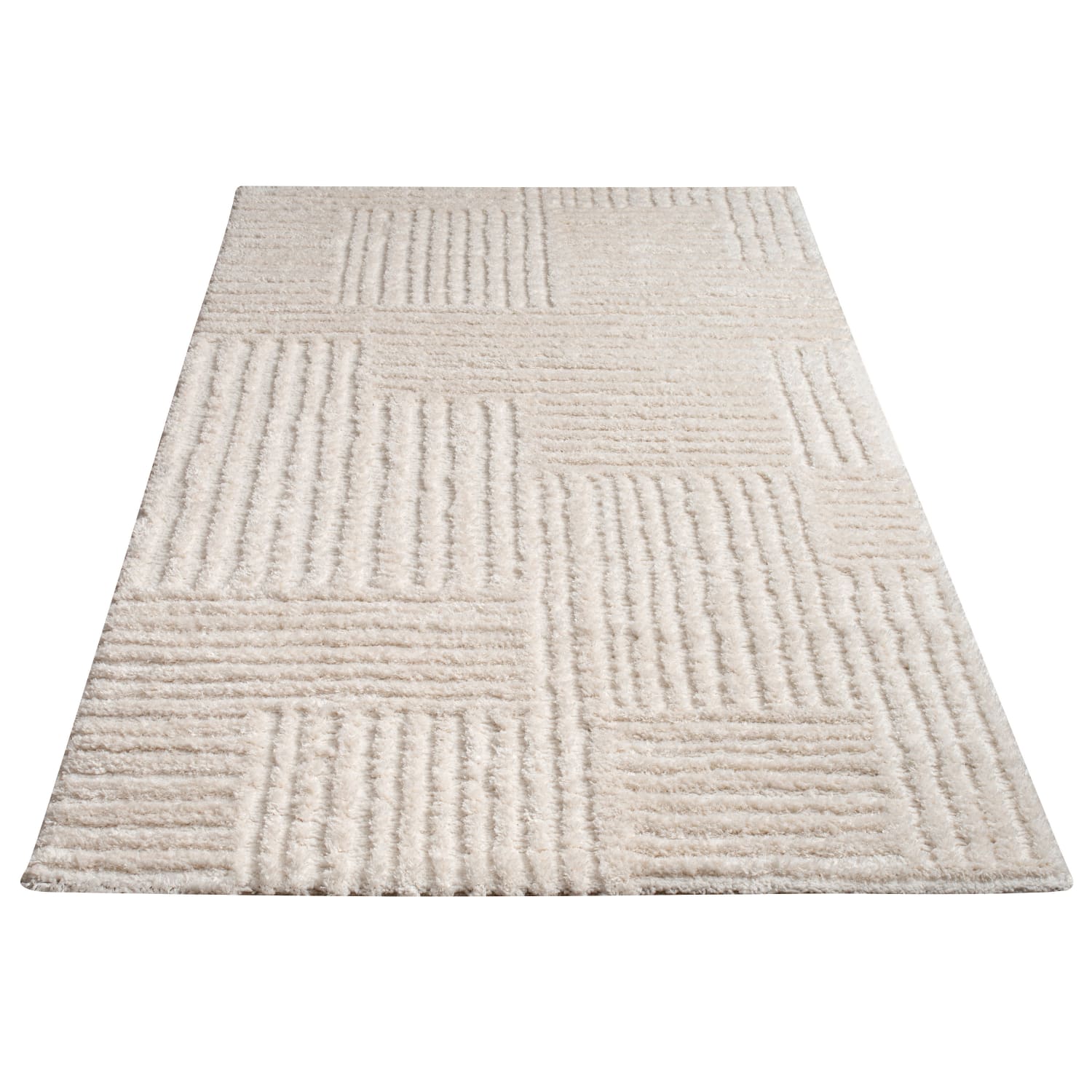 Hochflorteppich Palma Weiß