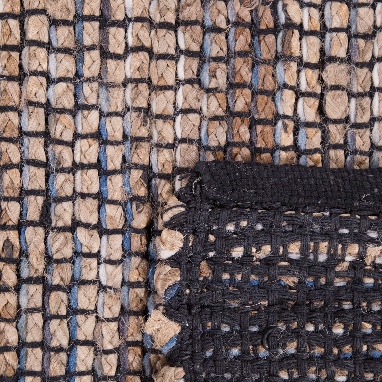 Handgewebter Teppich Odense Blau