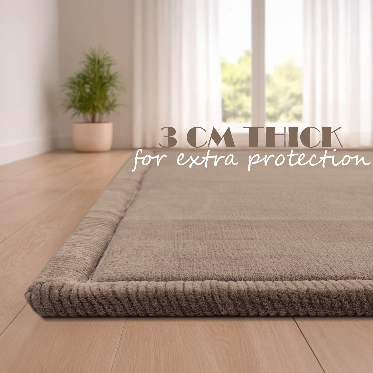 Kinderteppich waschbar Tatami Beige