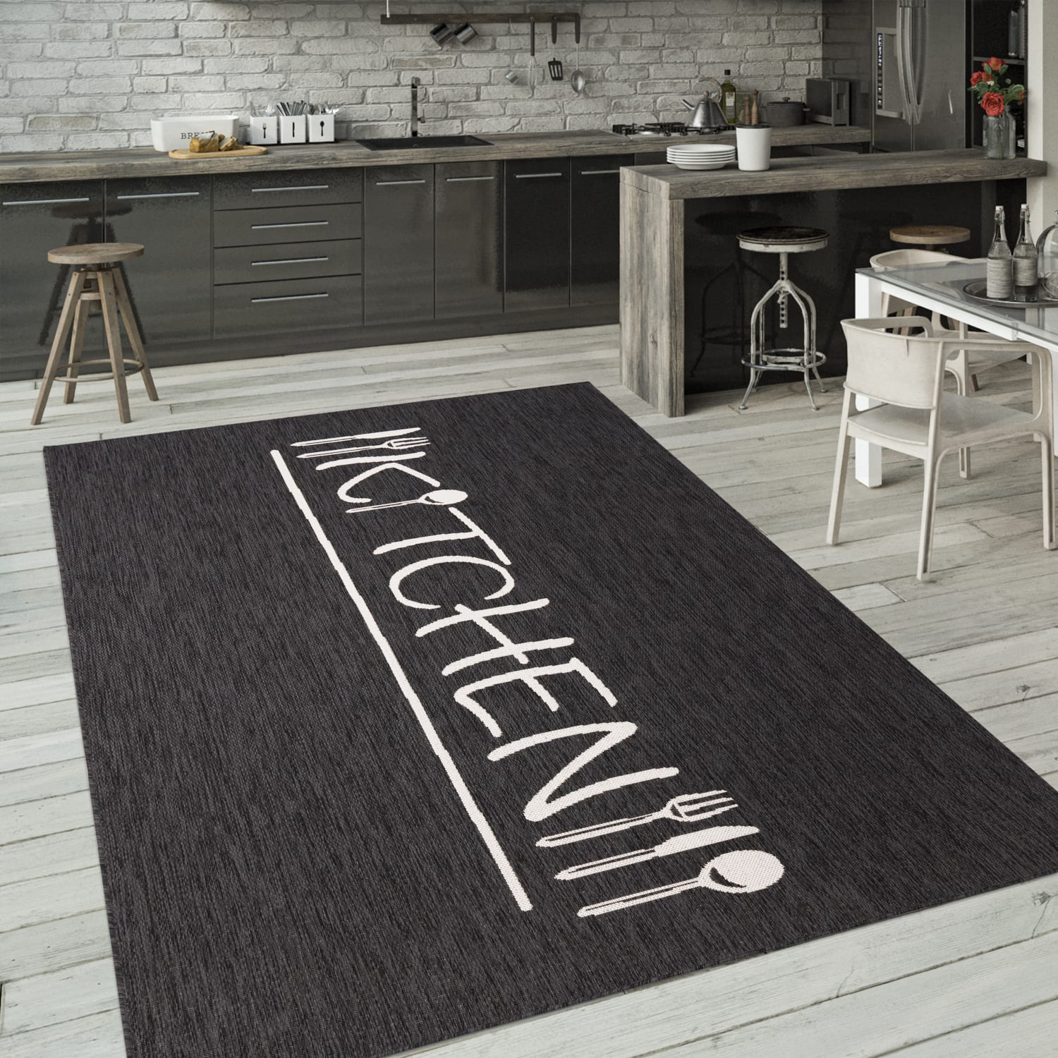 Küchenteppich Kitchen | Anthrazit | 60x100 cm