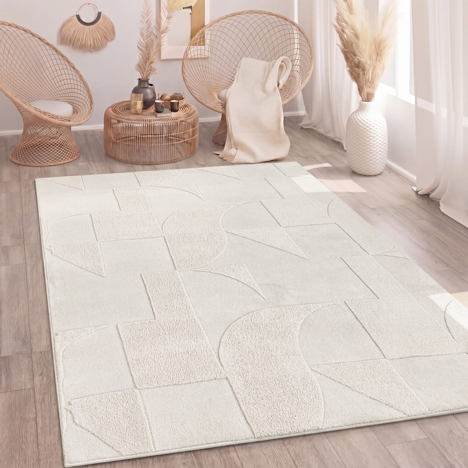 Moderner-Teppich Tokio Creme