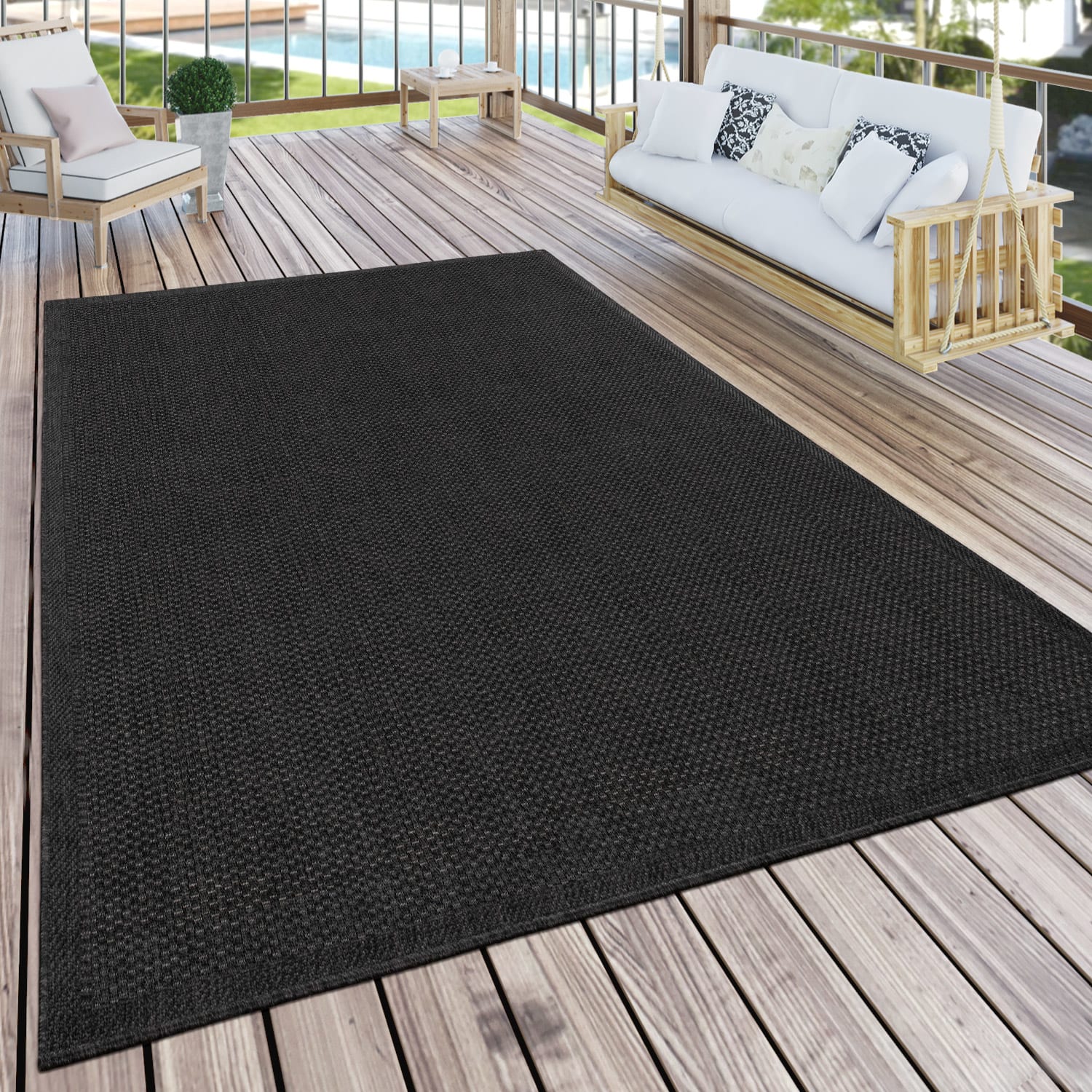 In- & Outdoor-Teppich Timber Schwarz