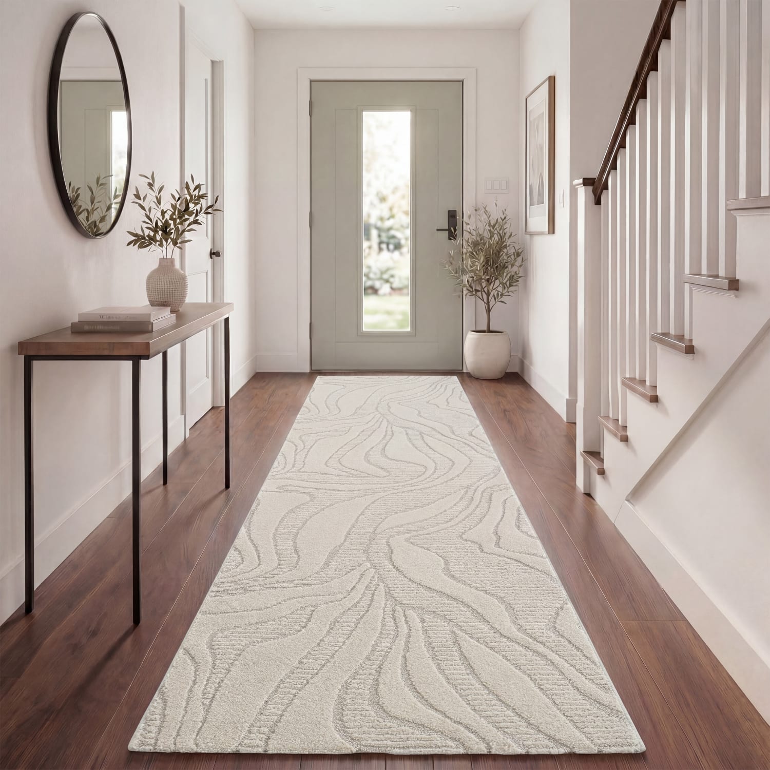 Moderner-Teppich Aura Creme