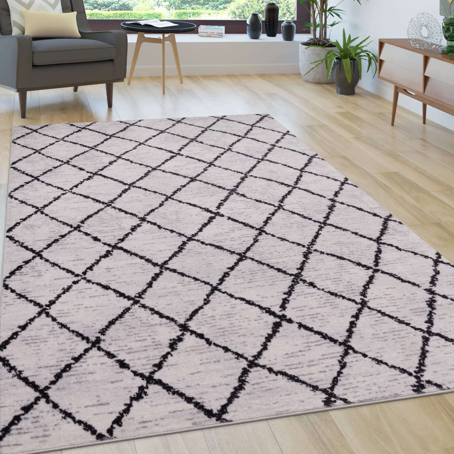 Moderner-Teppich Malaga Grau