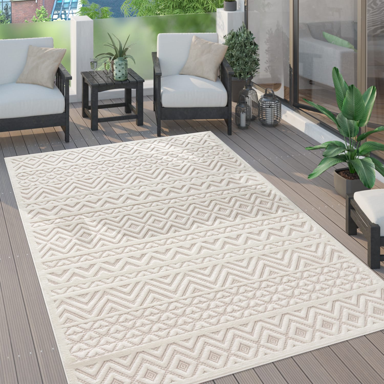 In- & Outdoor-Teppich Livorno Creme