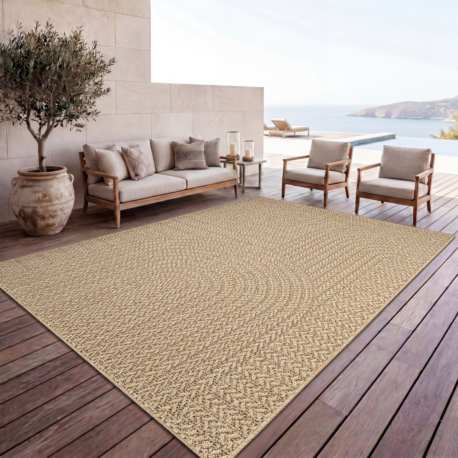 In- & Outdoor-Teppich Waregem Beige