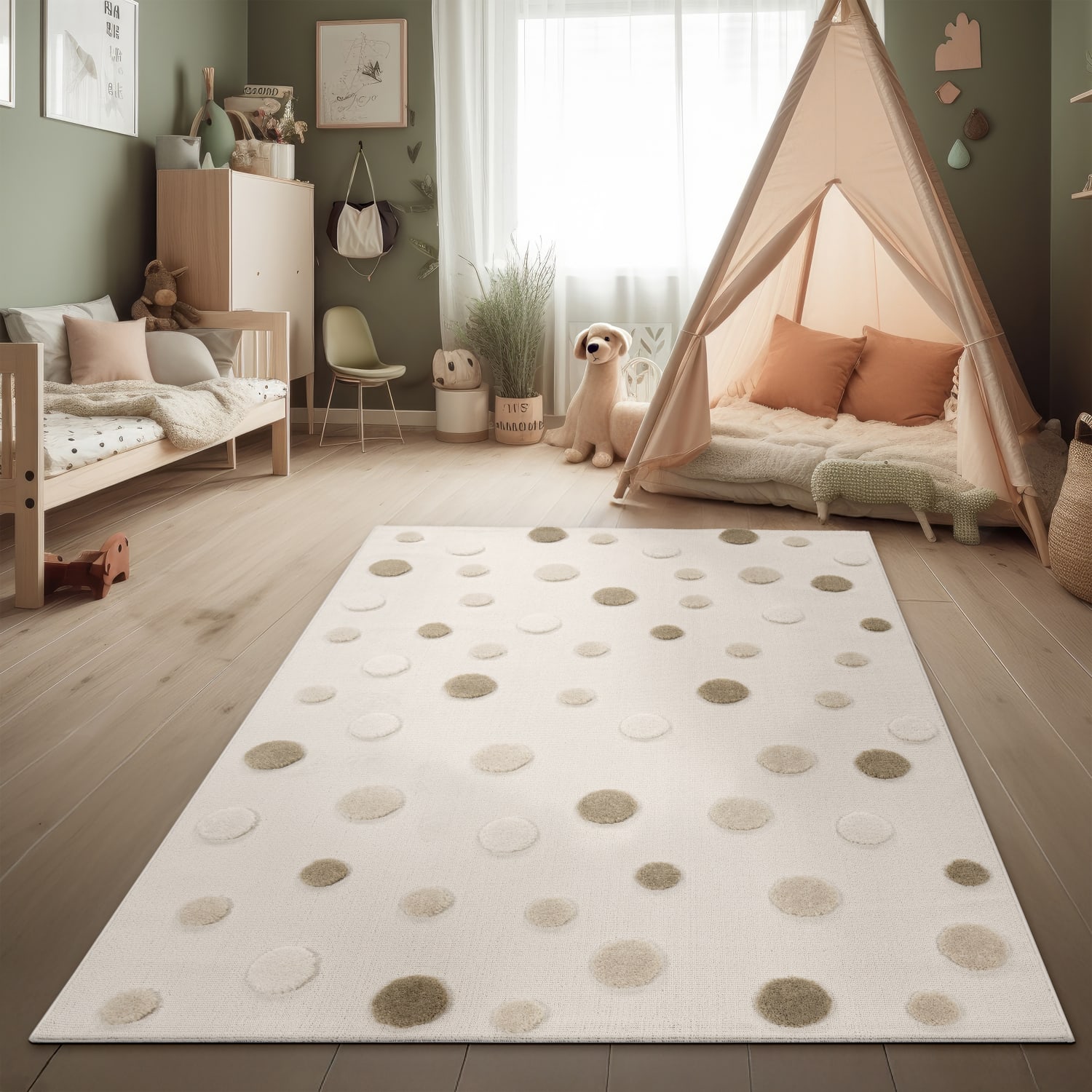 Kinder-Teppich Kika Beige