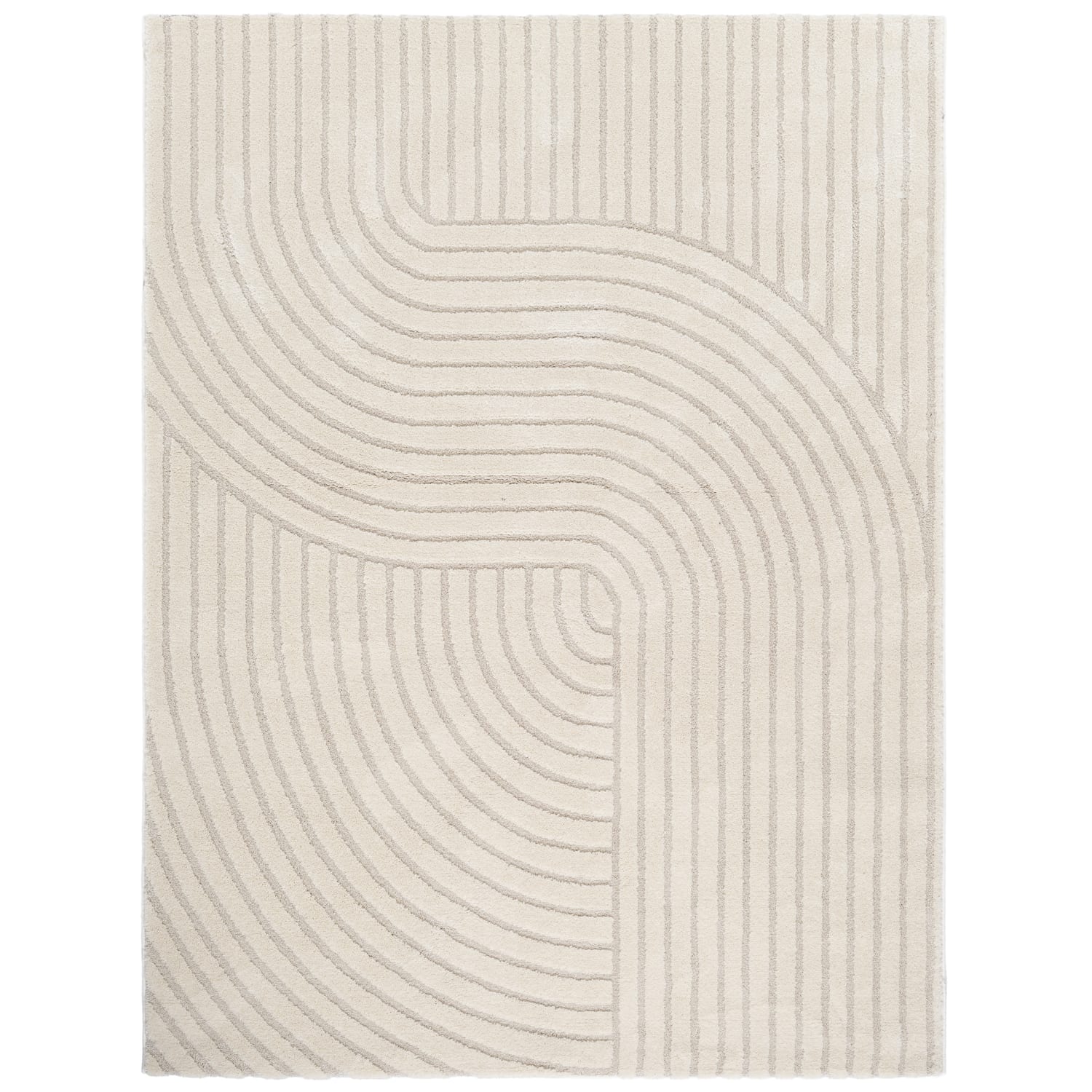 Moderner-Teppich Aura Creme