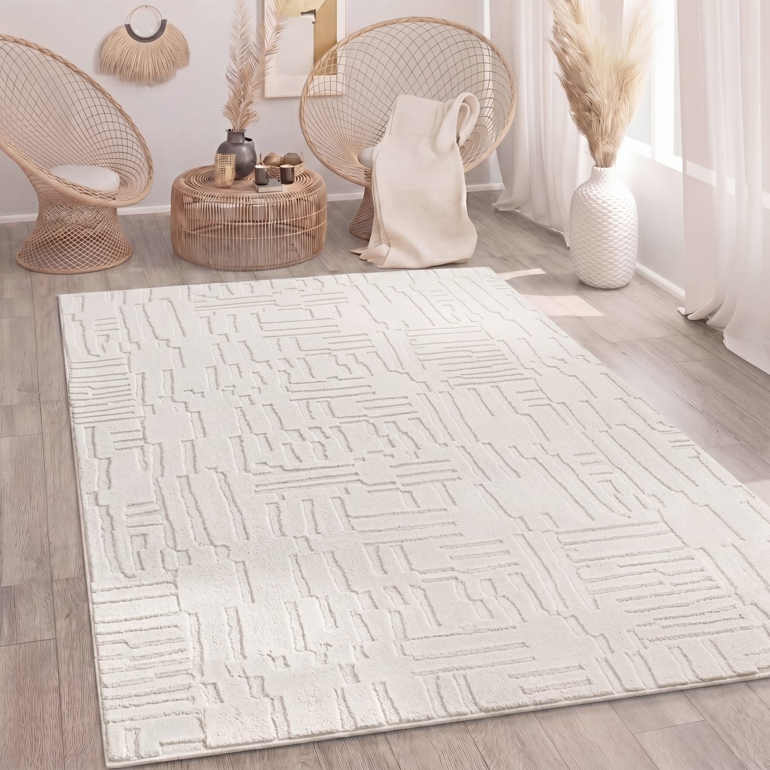 Moderner-Teppich Tokio Creme