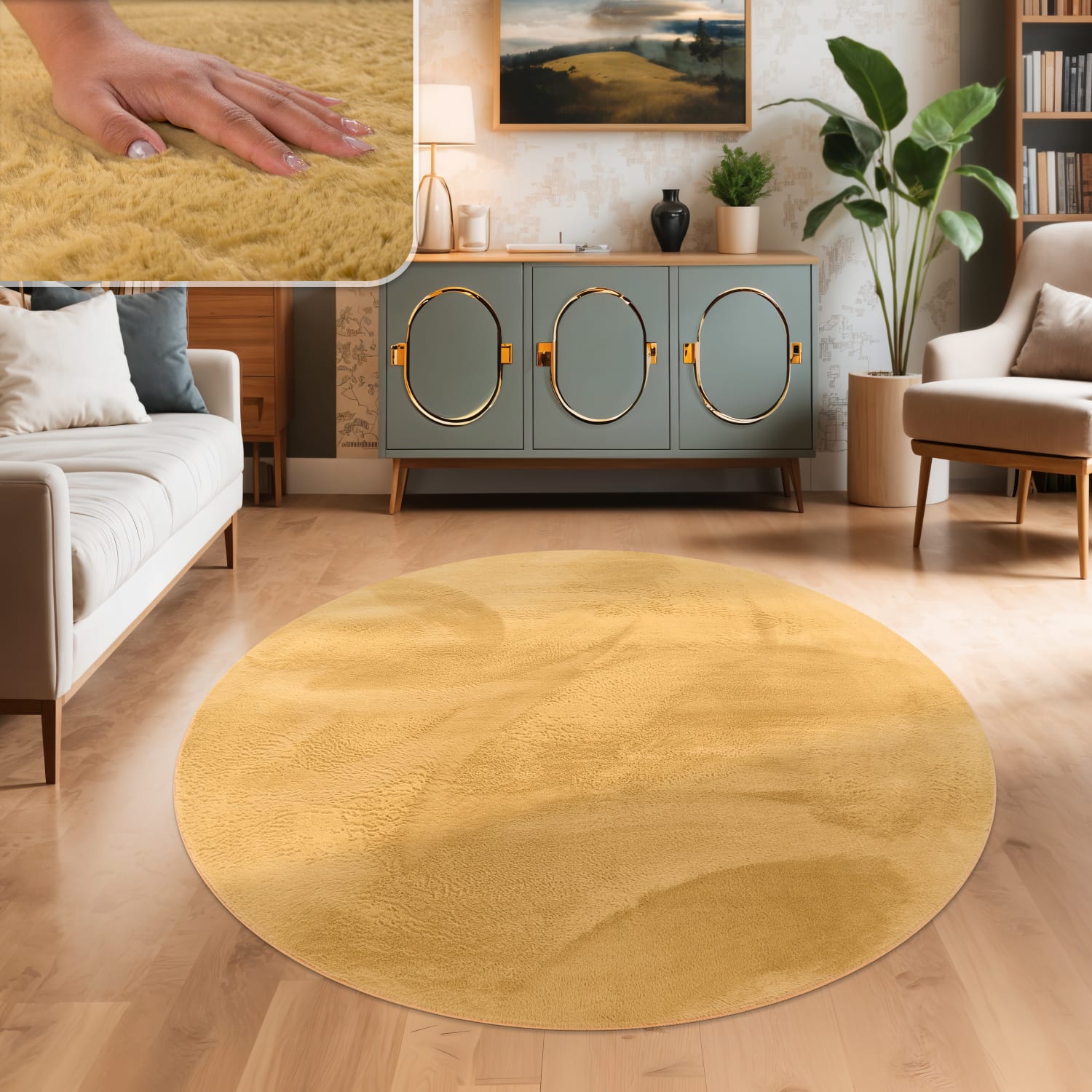 Flauschteppich Soft Gelb