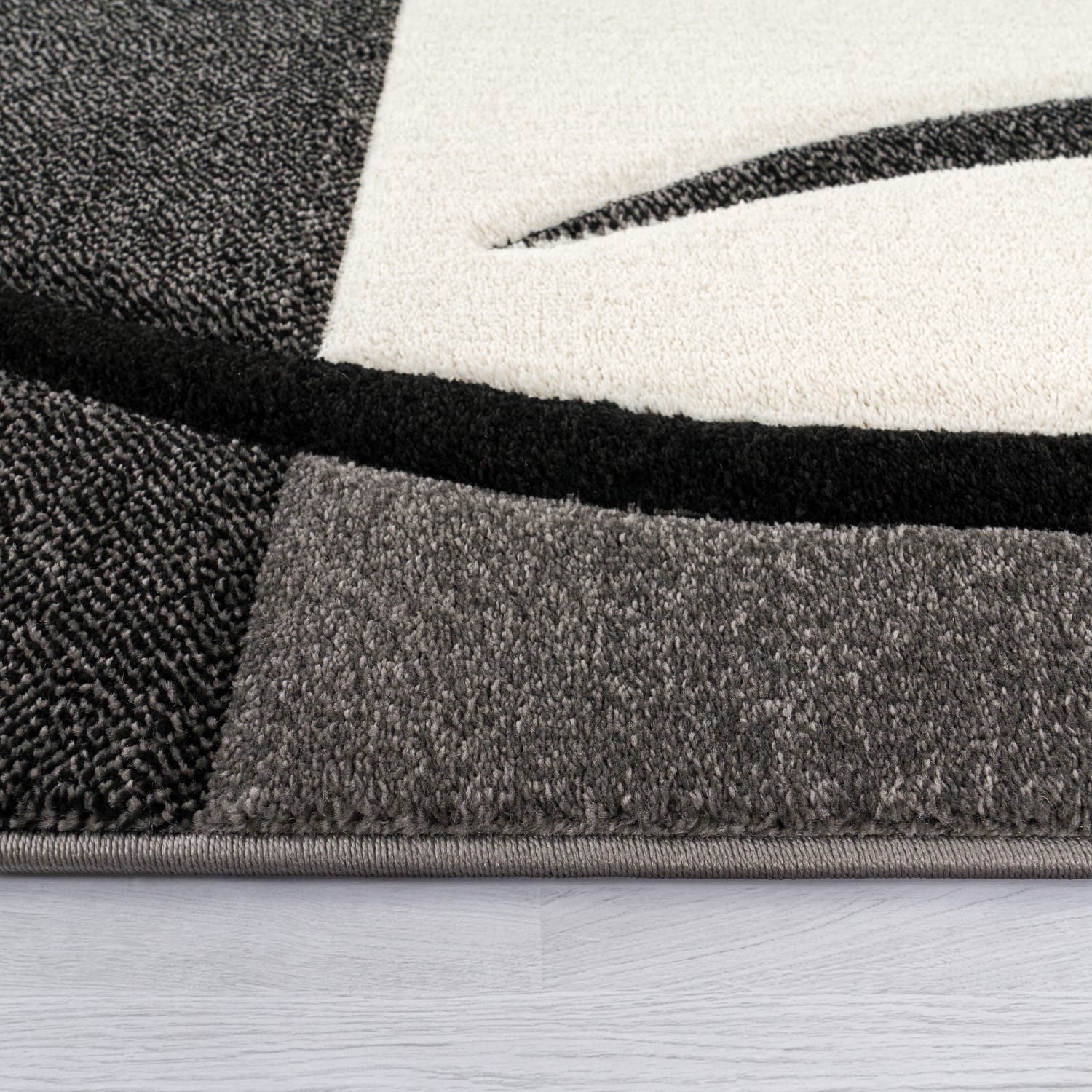 Moderner-Teppich Diamond Schwarz-Weiß