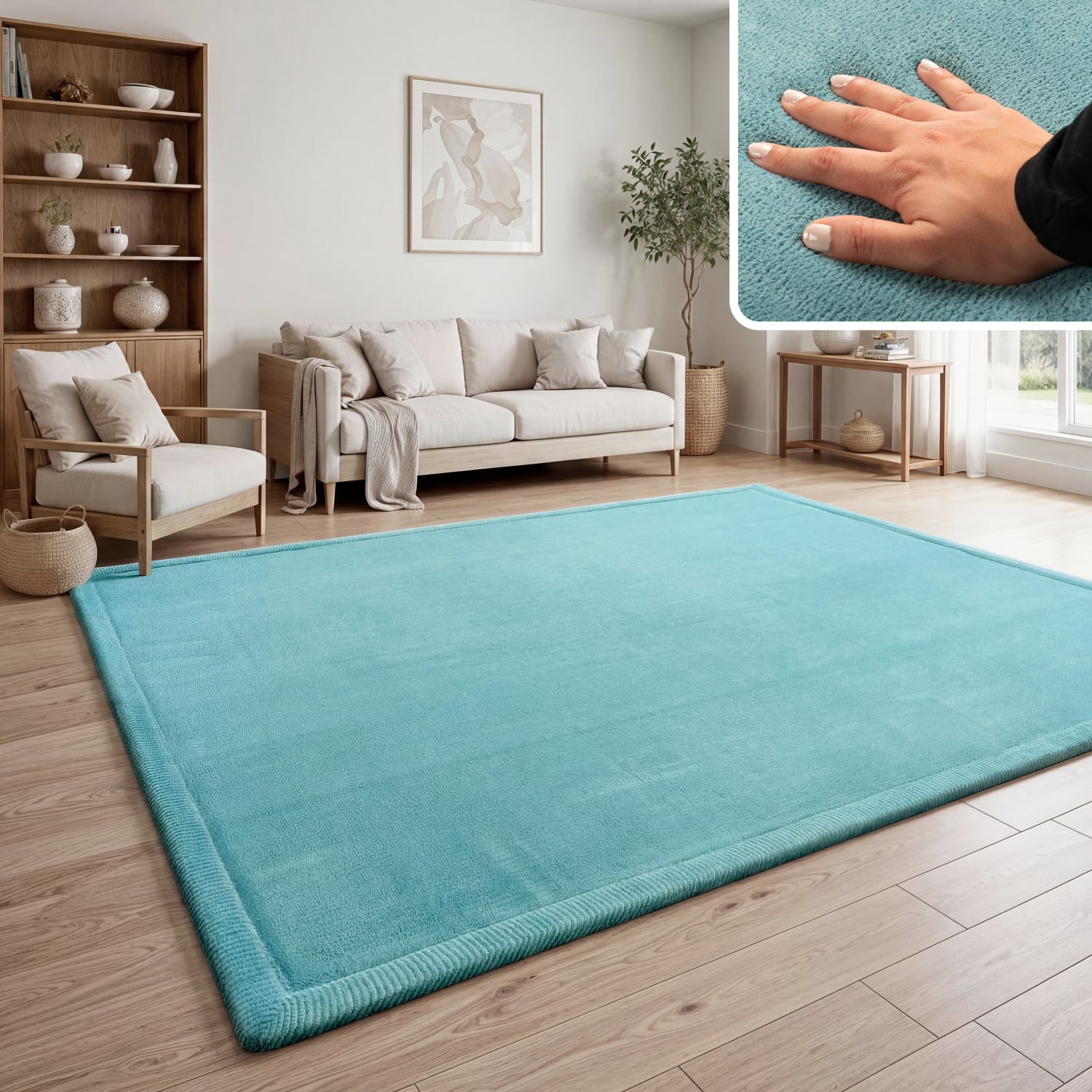 Kinderteppich waschbar Tatami Blau