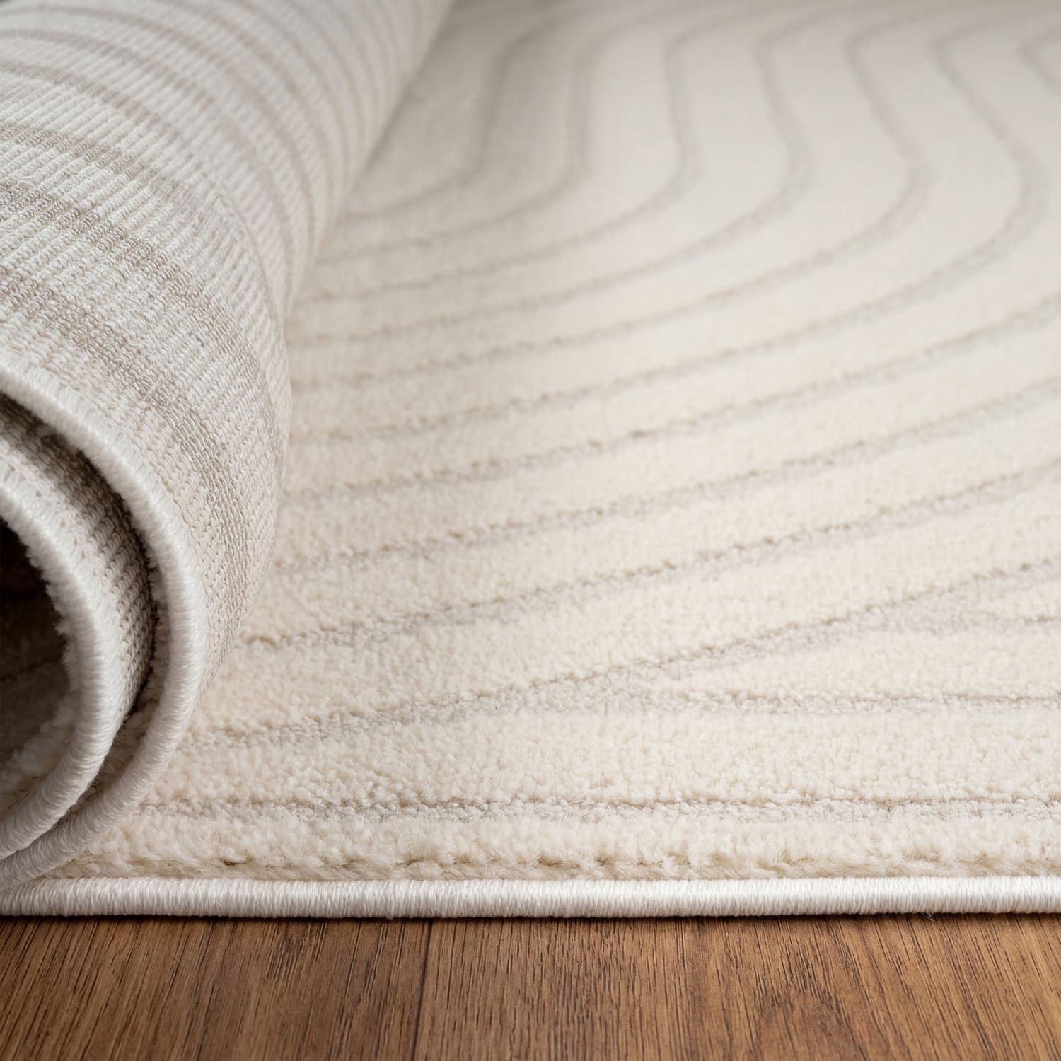 Moderner-Teppich Aura Creme