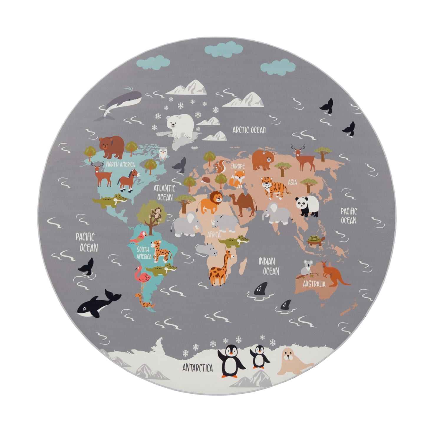 Kinder-Teppich Bino Grau