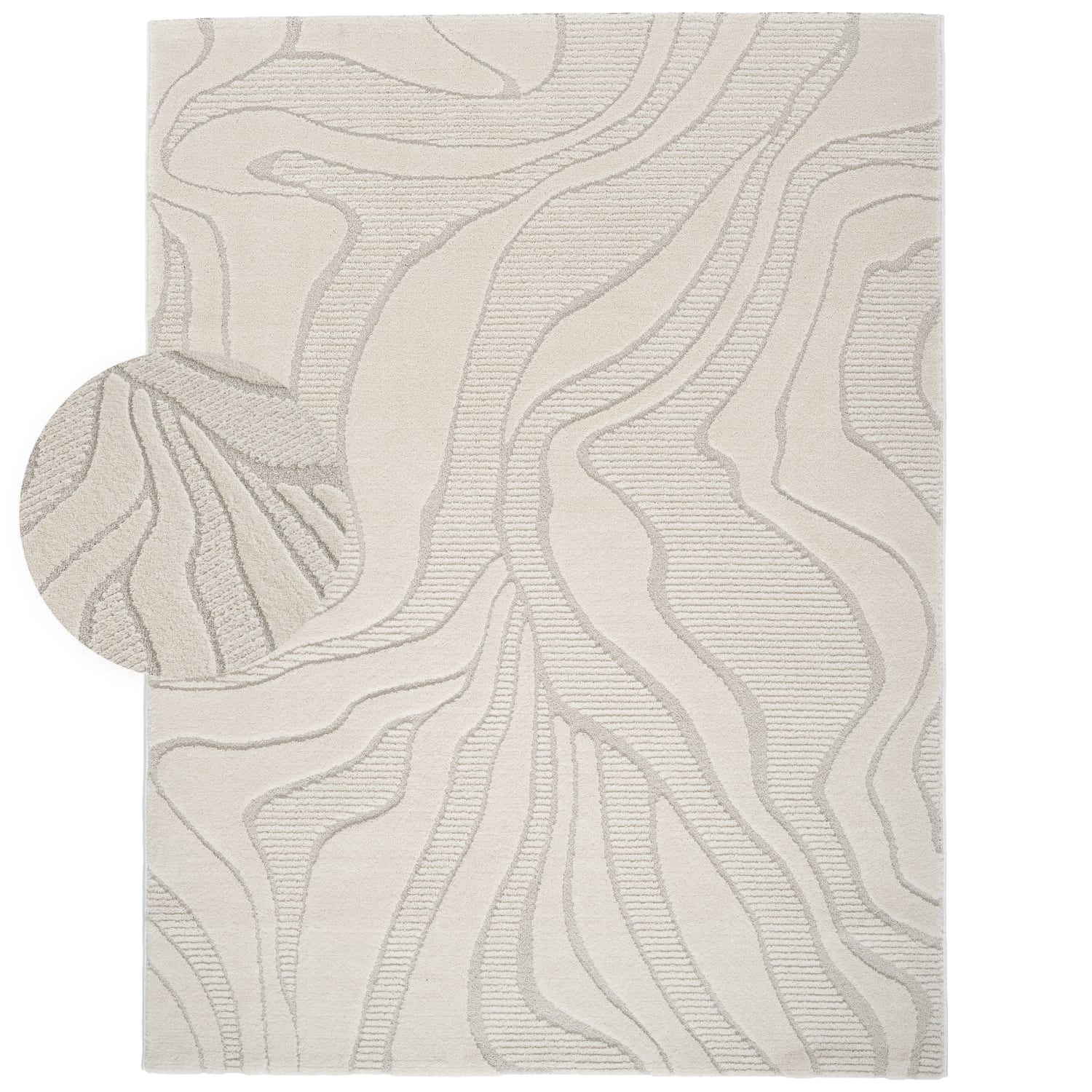 Moderner-Teppich Aura Creme