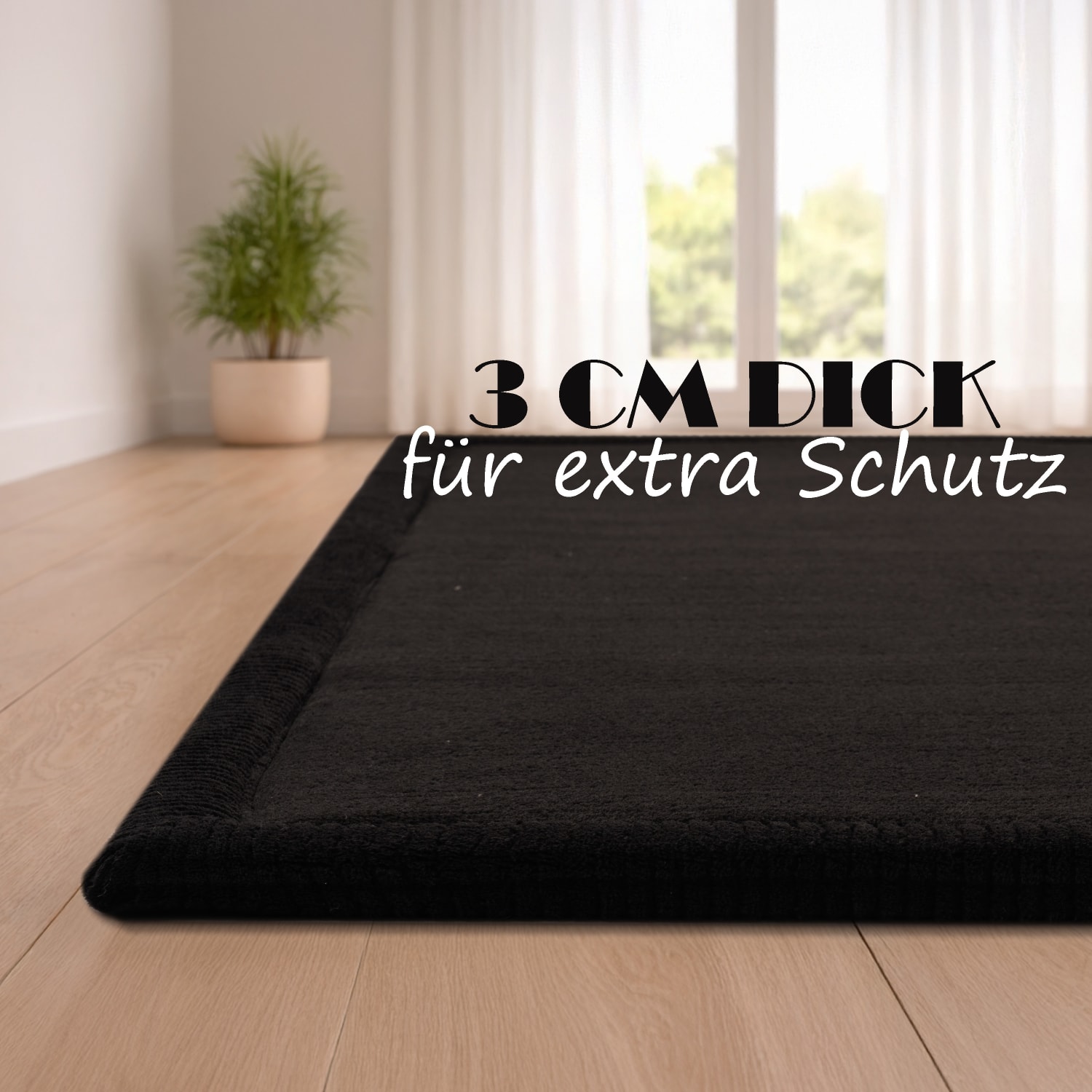Kinderteppich waschbar Tatami Schwarz