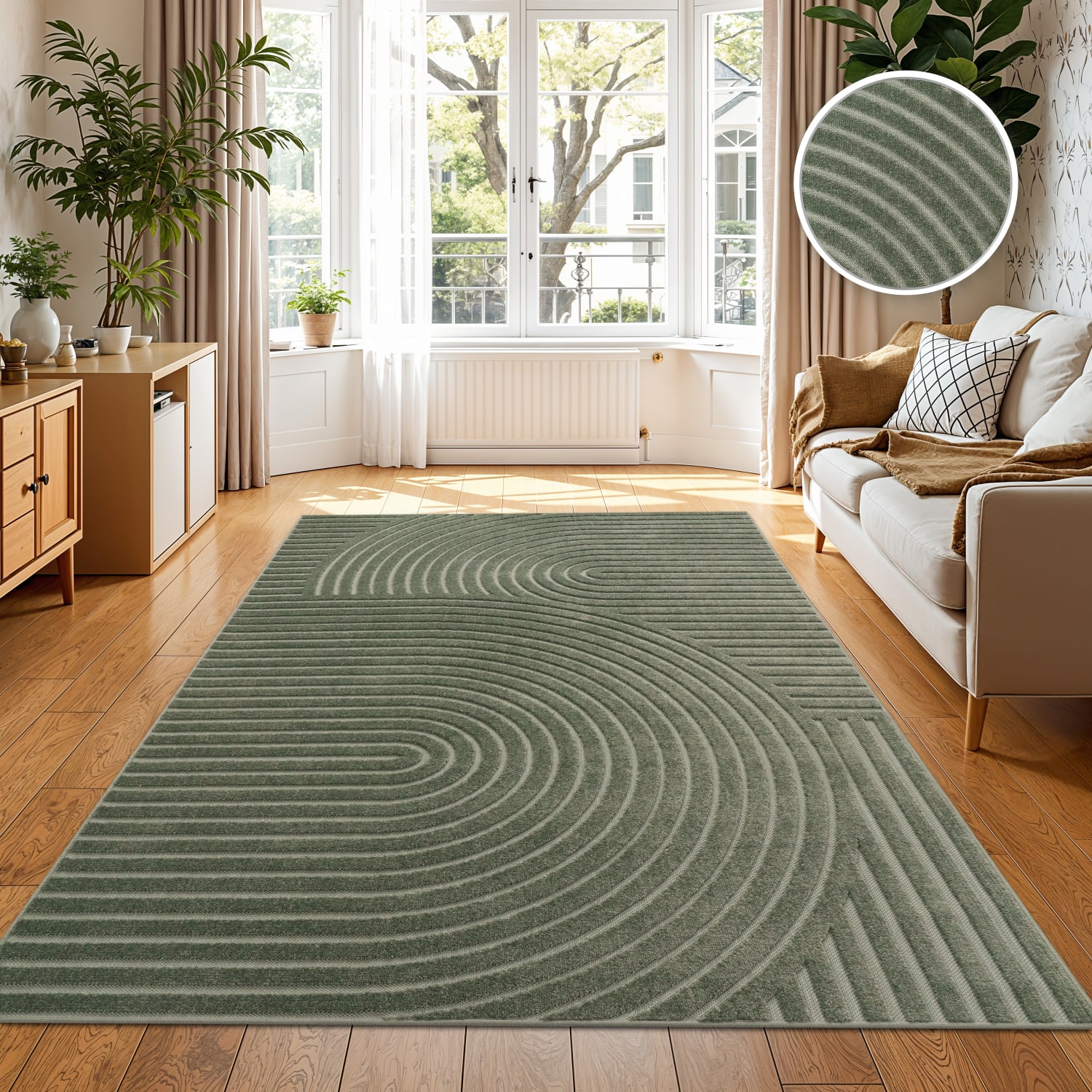 In- & outdoor-teppich Cotton | Grün | 120x170 cm