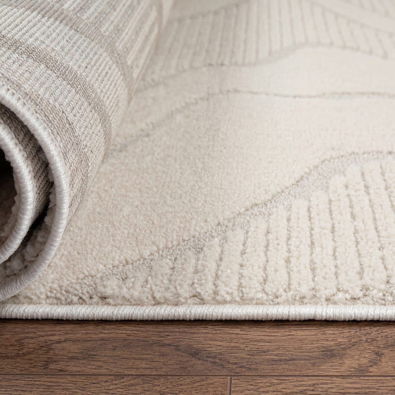 Moderner-Teppich Aura Creme