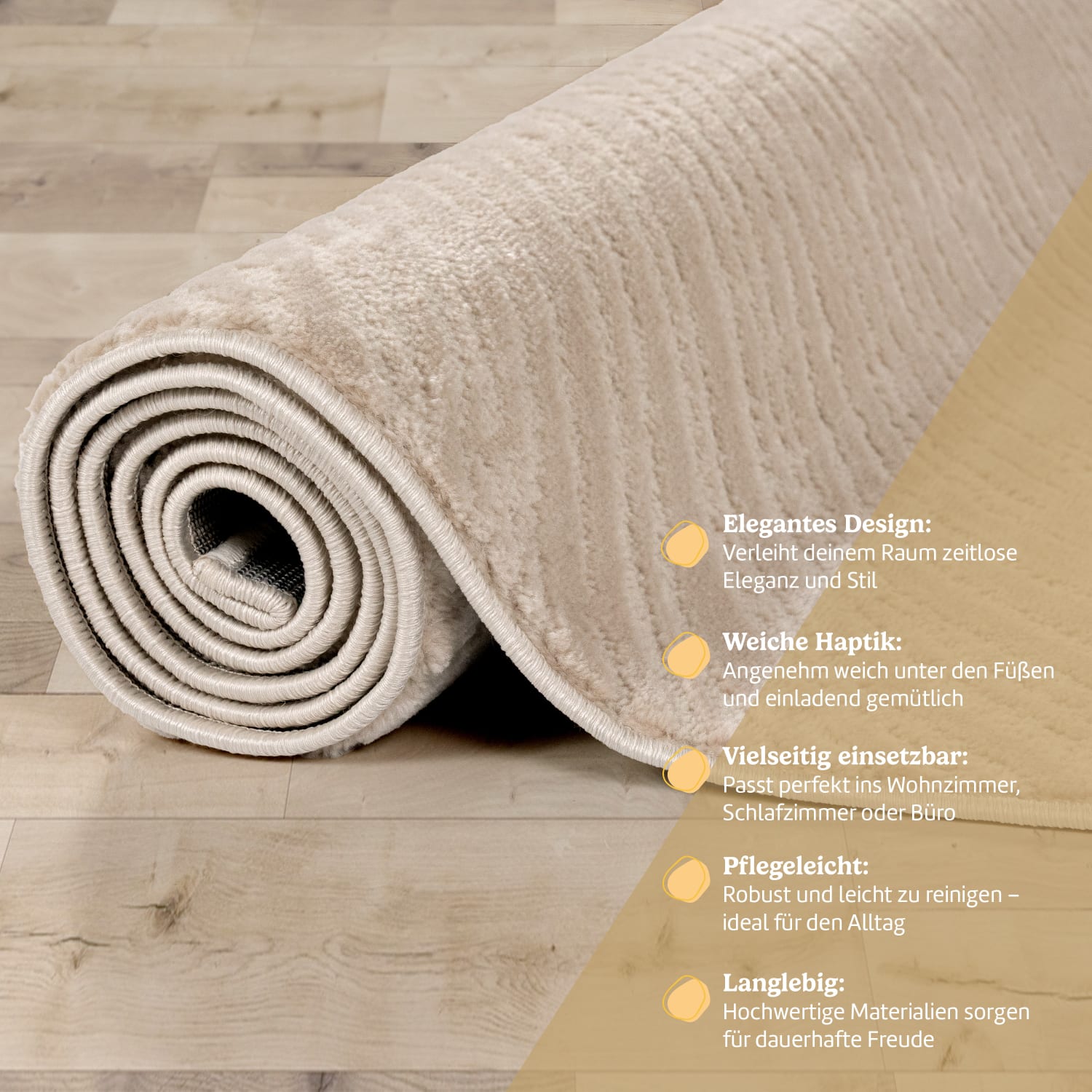 Moderner-Teppich Tinos Beige