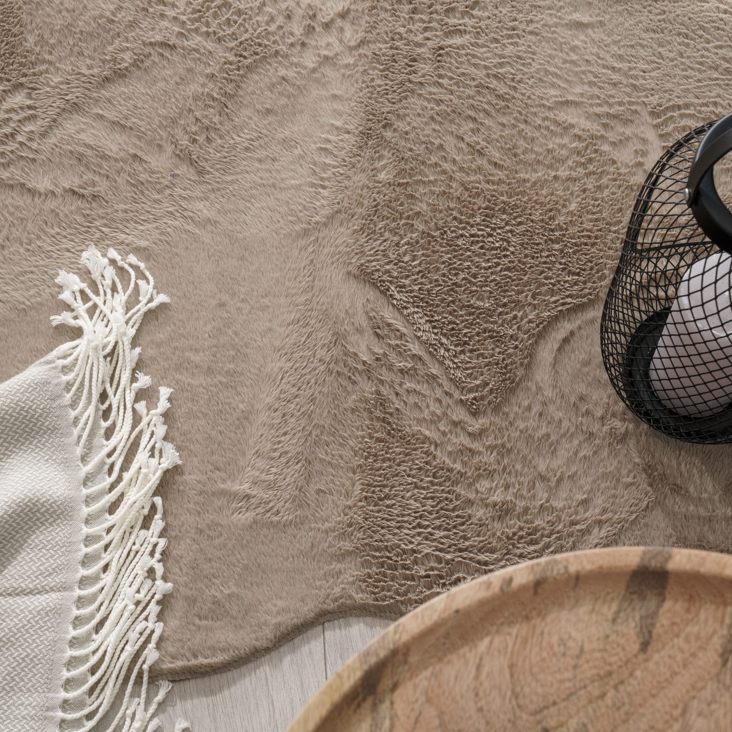 Fell-Teppich Pelt Beige