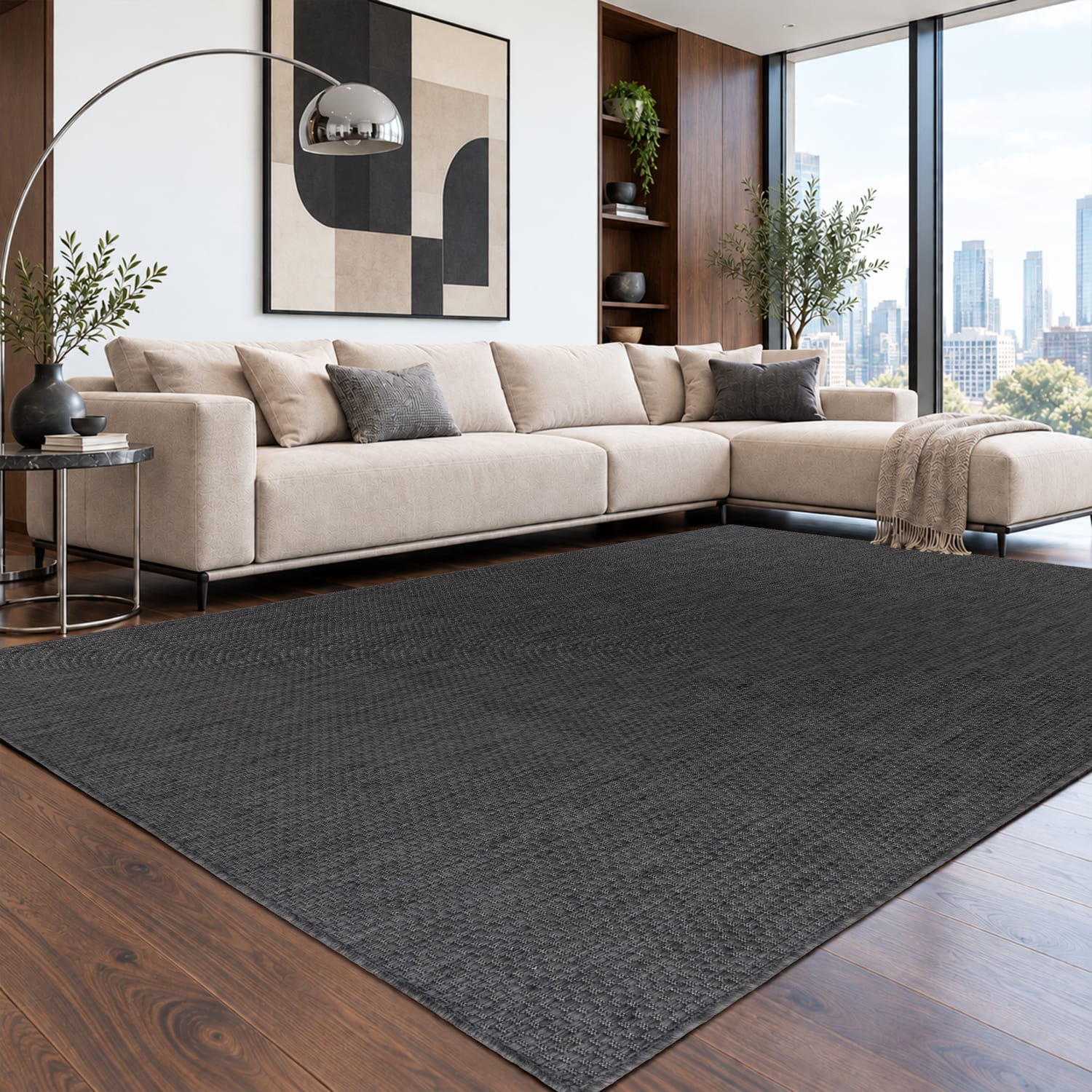 In- & Outdoor-Teppich Venedig Anthrazit