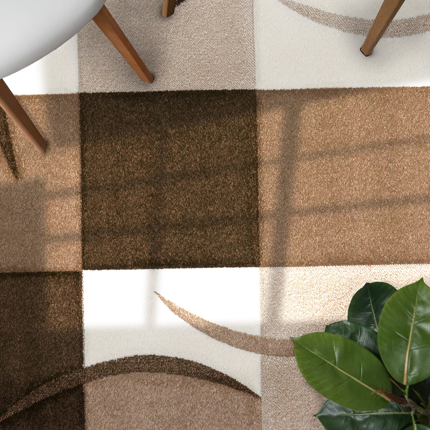 Moderner-Teppich Diamond Braun